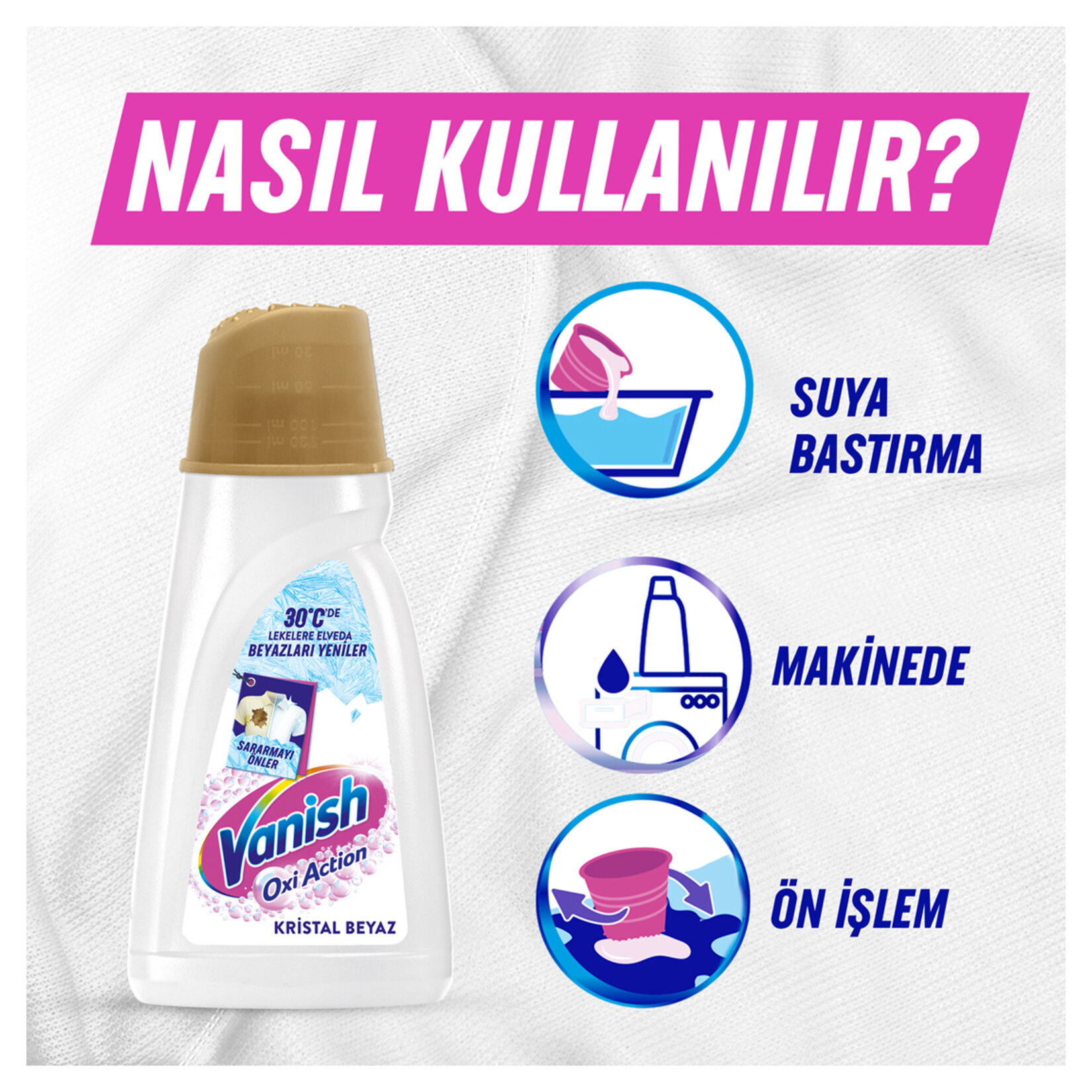 Vanish Kosla Multipower Sıvı Leke Çıkarıcı ve Deterjan Güçlendirici 1000 ml Beyazlar İçin - Görsel 4