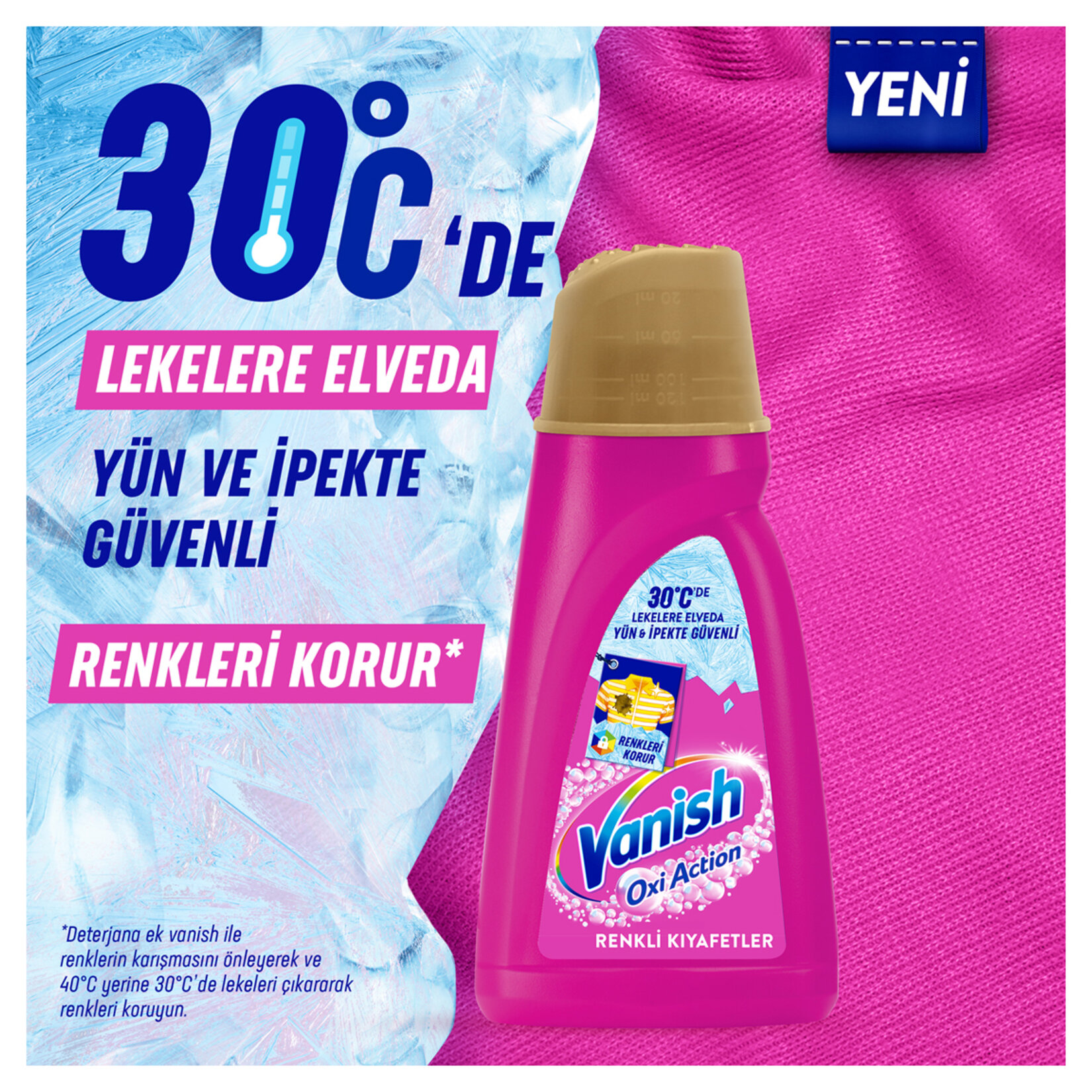Vanish Kosla Multipower Sıvı Leke Çıkarıcı ve Deterjan Güçlendirici 1000 ml Renkliler İçin - Görsel 3