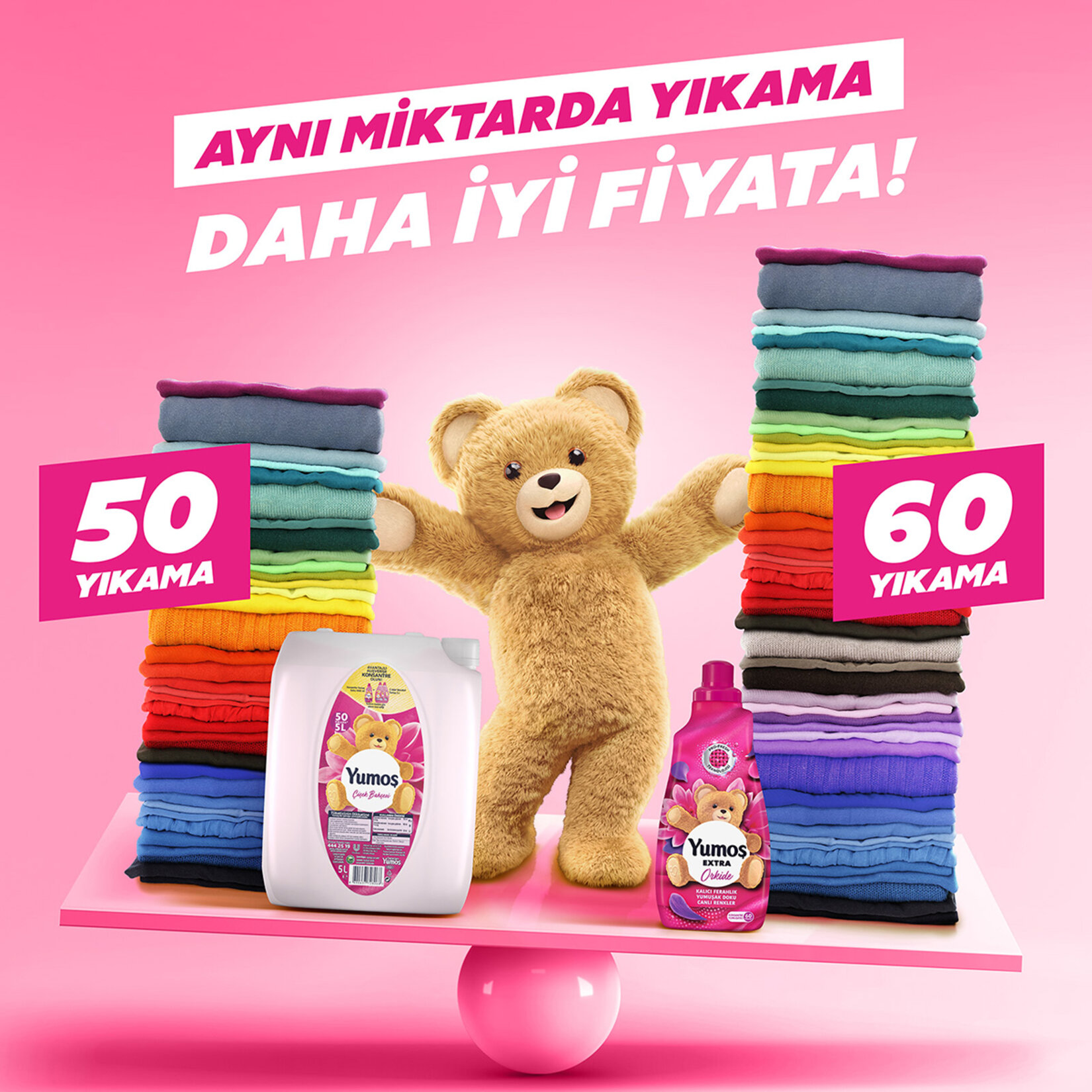 Yumoş Çamaşır Yumuşatıcısı Çiçek Bahçesi 5 LT 50 Yıkama - Görsel 5