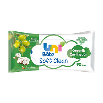 Uni Baby Soft Clean Organik Zeytinyağlı Islak Havlu 90'lı