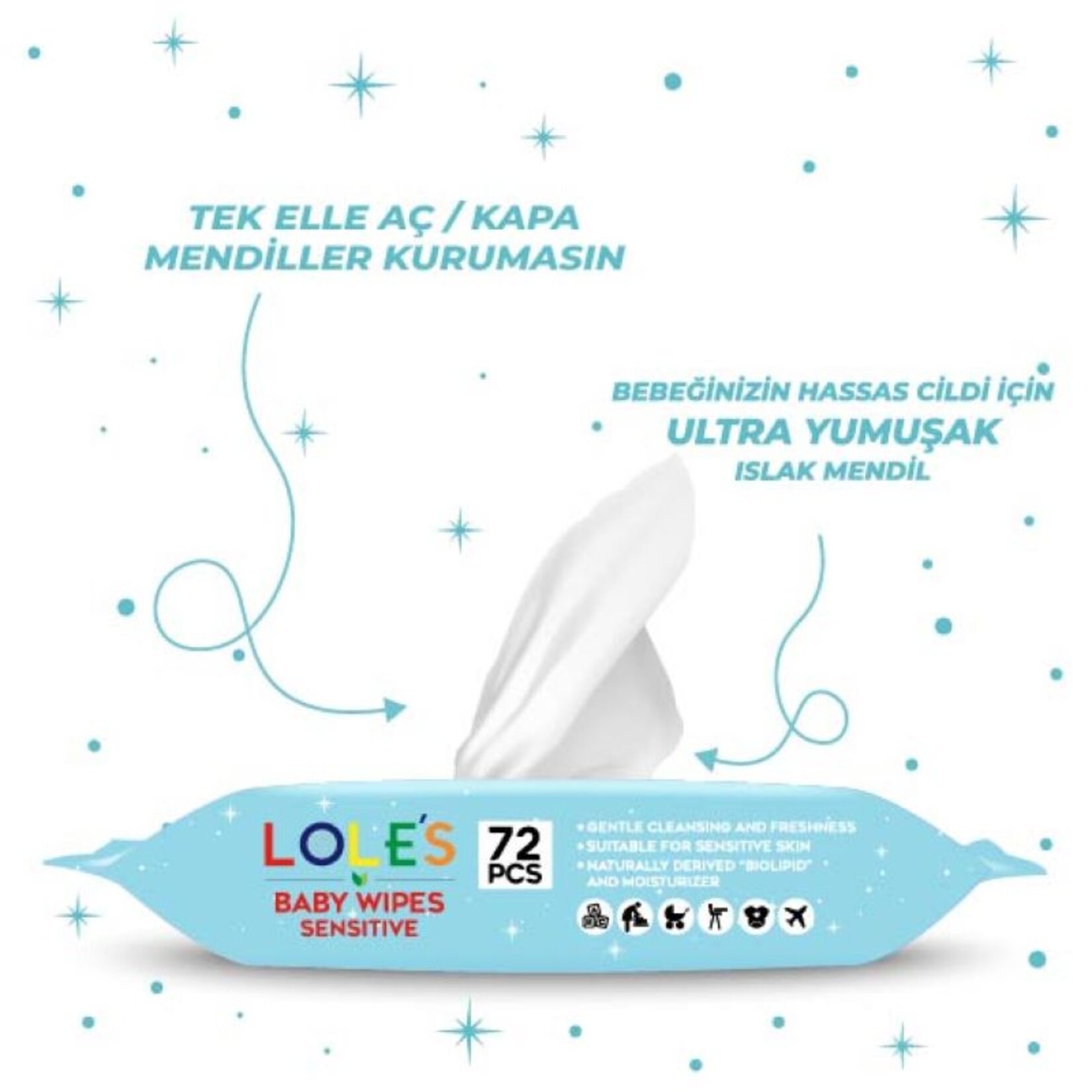 Lole's Bebek Islak Mendil 72 Yaprak - Görsel 4