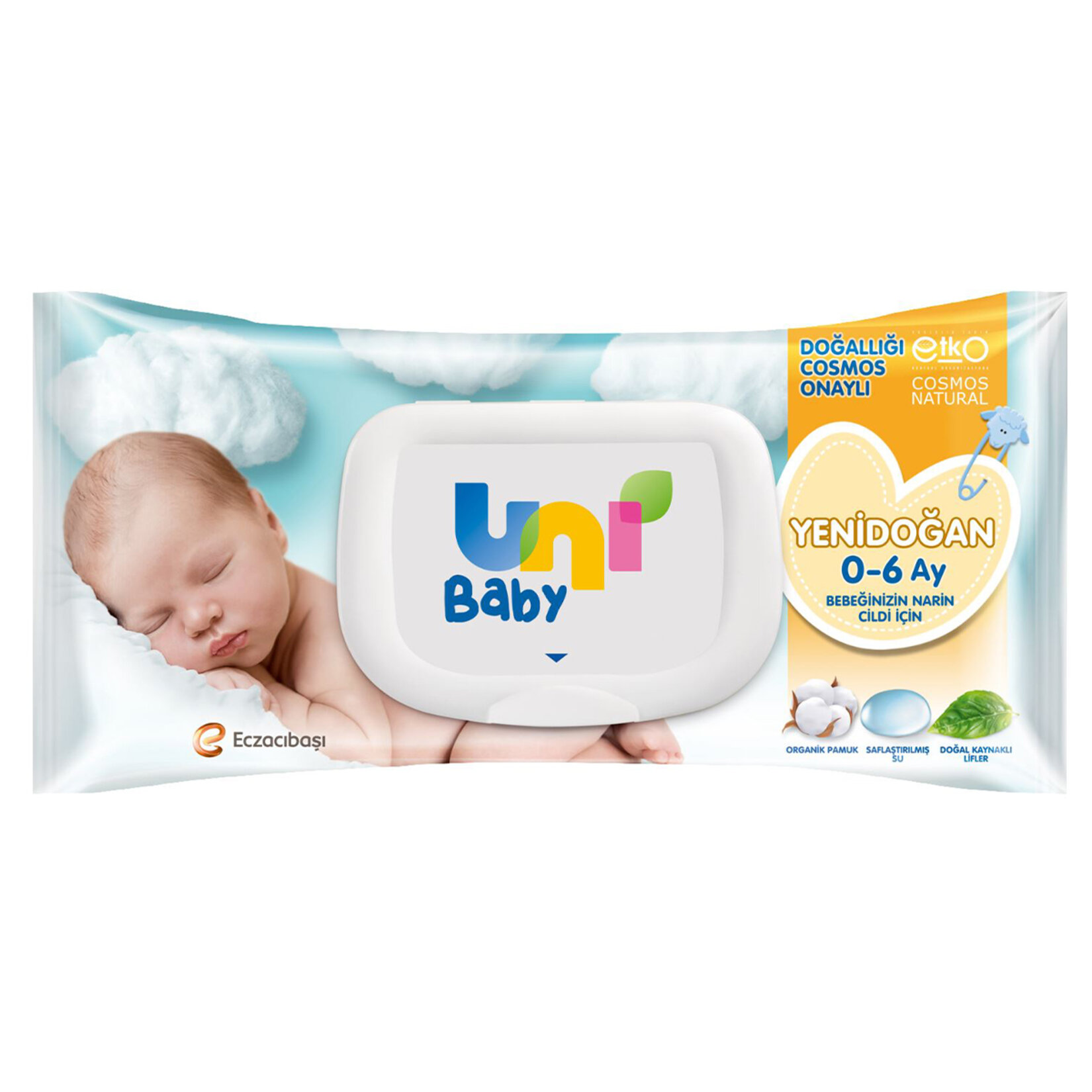 Uni Baby Yenidoğan Islak Mendil 40'lı - Görsel 1