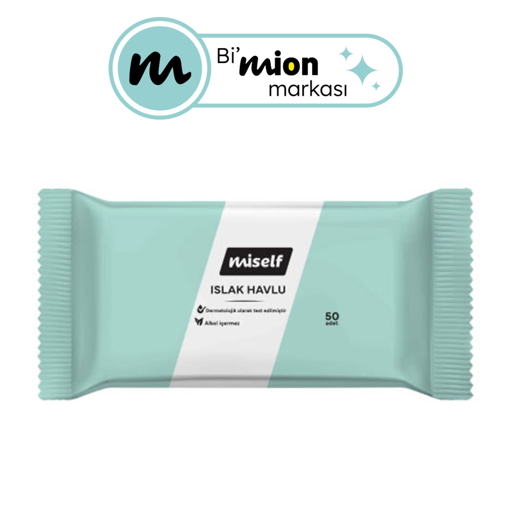 Miself Islak Havlu 50'li Turkuaz - Pembe - Krem - Görsel 1