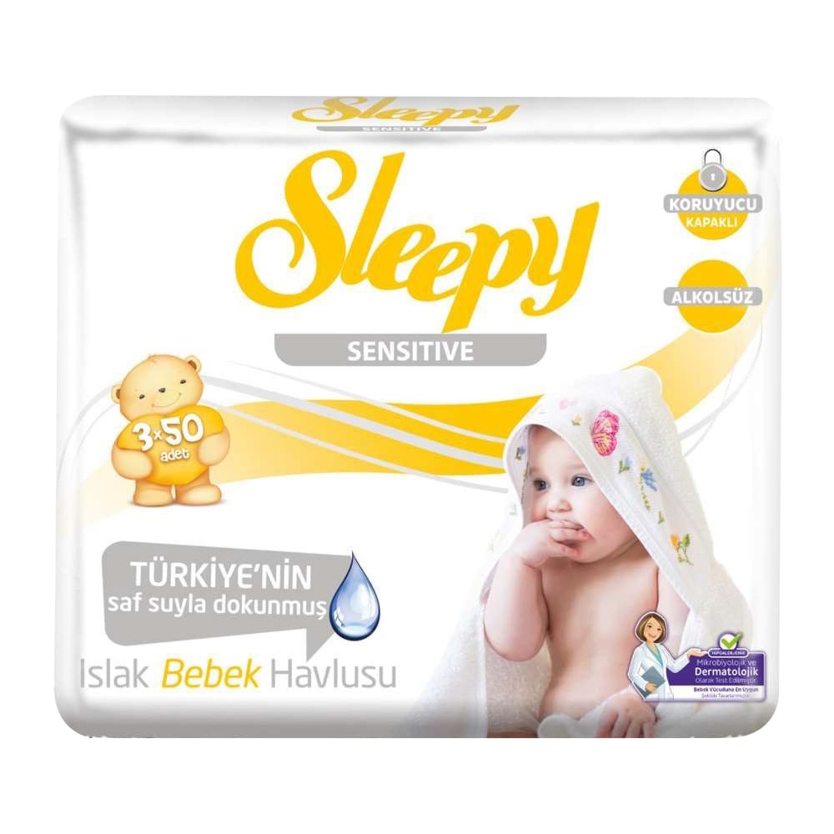 Sleepy Sensitive Islak Havlu 3 x 50'li