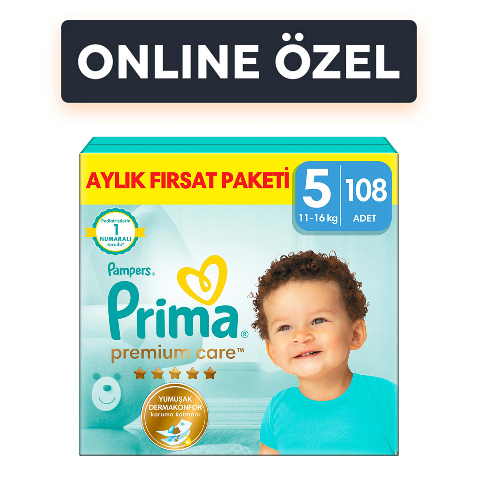 Prima Bebek Bezi Premium Care 5 Beden 108 Adet Aylık Fırsat Paketi - Görsel 1