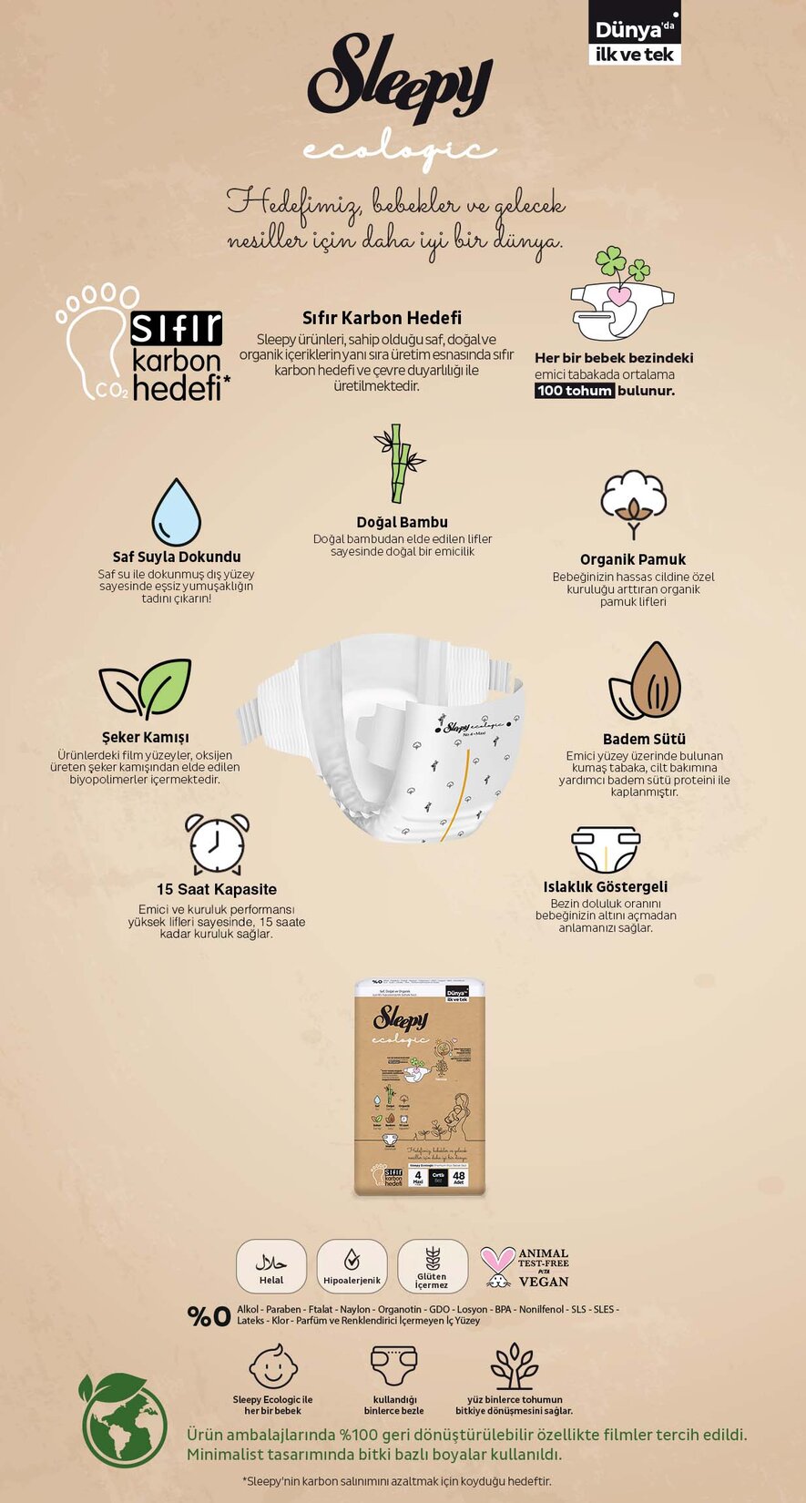 Sleepy Ecologıc Bebek Bezı 6 Beden Xl 15-27 Kg 32'Lı - Görsel 5