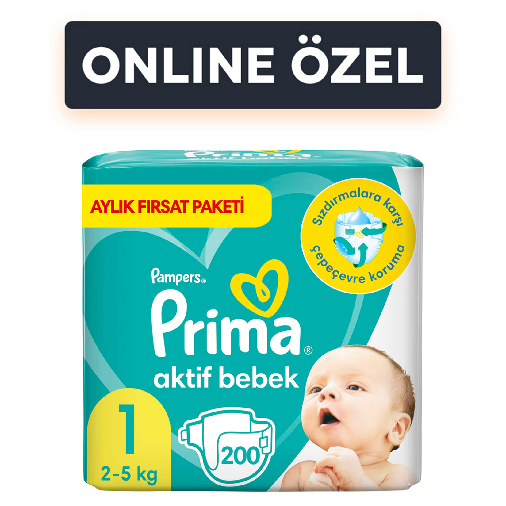 Prima Aktif Bebek Aylık Fırsat Paketi 1 Beden 200'lü - Görsel 1