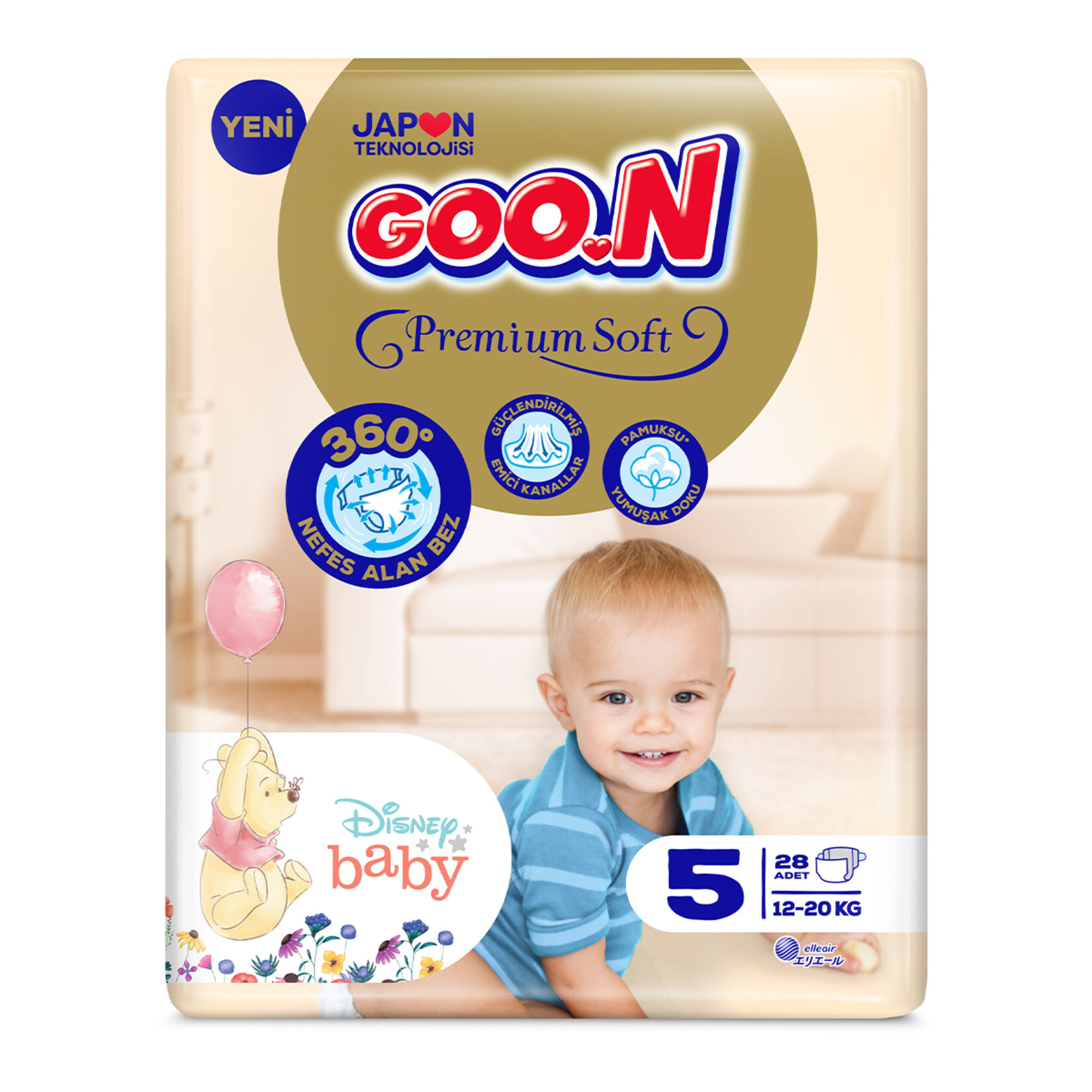 Goo.N Premium Soft Jumbo 5 Beden Junior 12-20 Kg 28'li