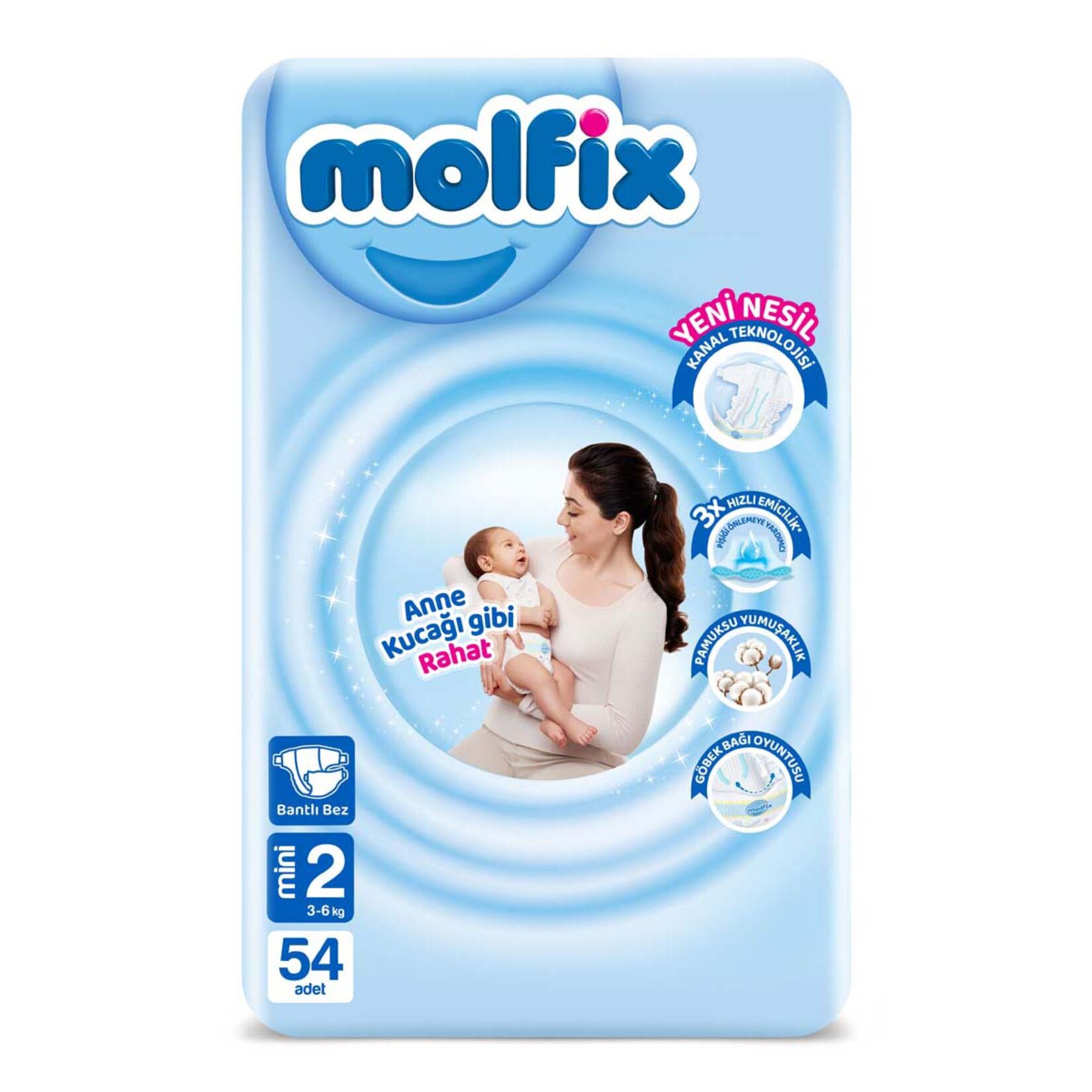 Molfix Avantajlı Paket 2 Beden Mini 3-6 Kg 54'lü