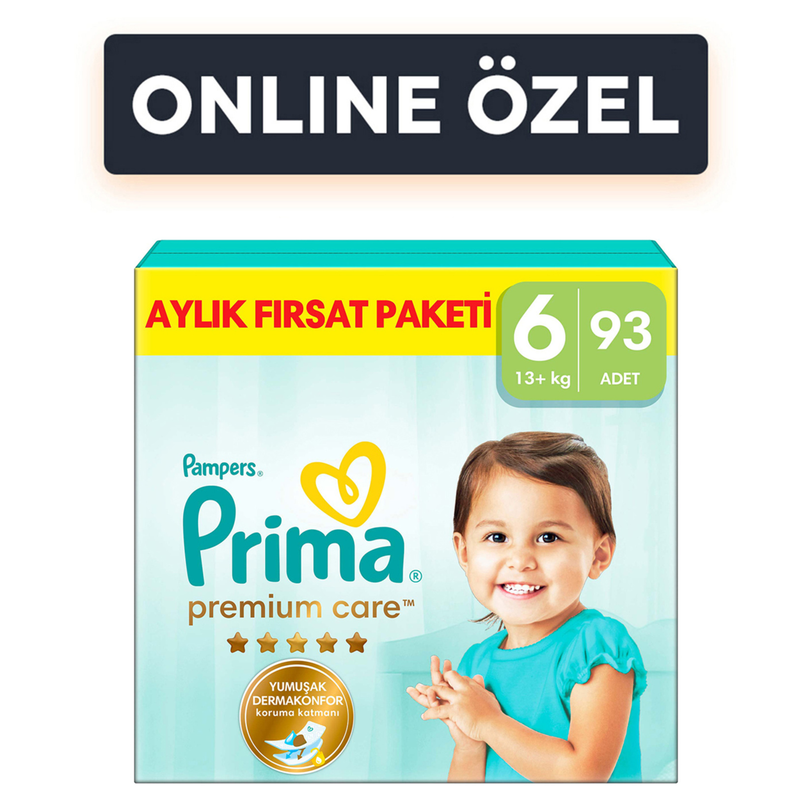 Prima Bebek Bezi Premium Care 6 Beden 93 Adet Aylık Fırsat Paketi - Görsel 1