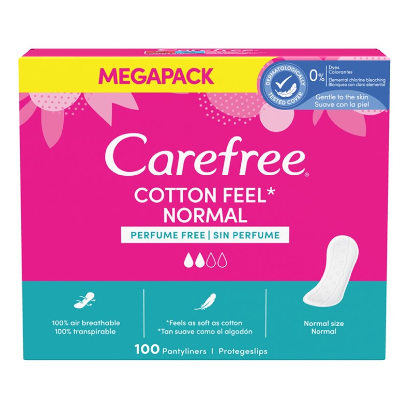 Carefree Normal Cotton Parfümsüz Günlük Ped 100'lü