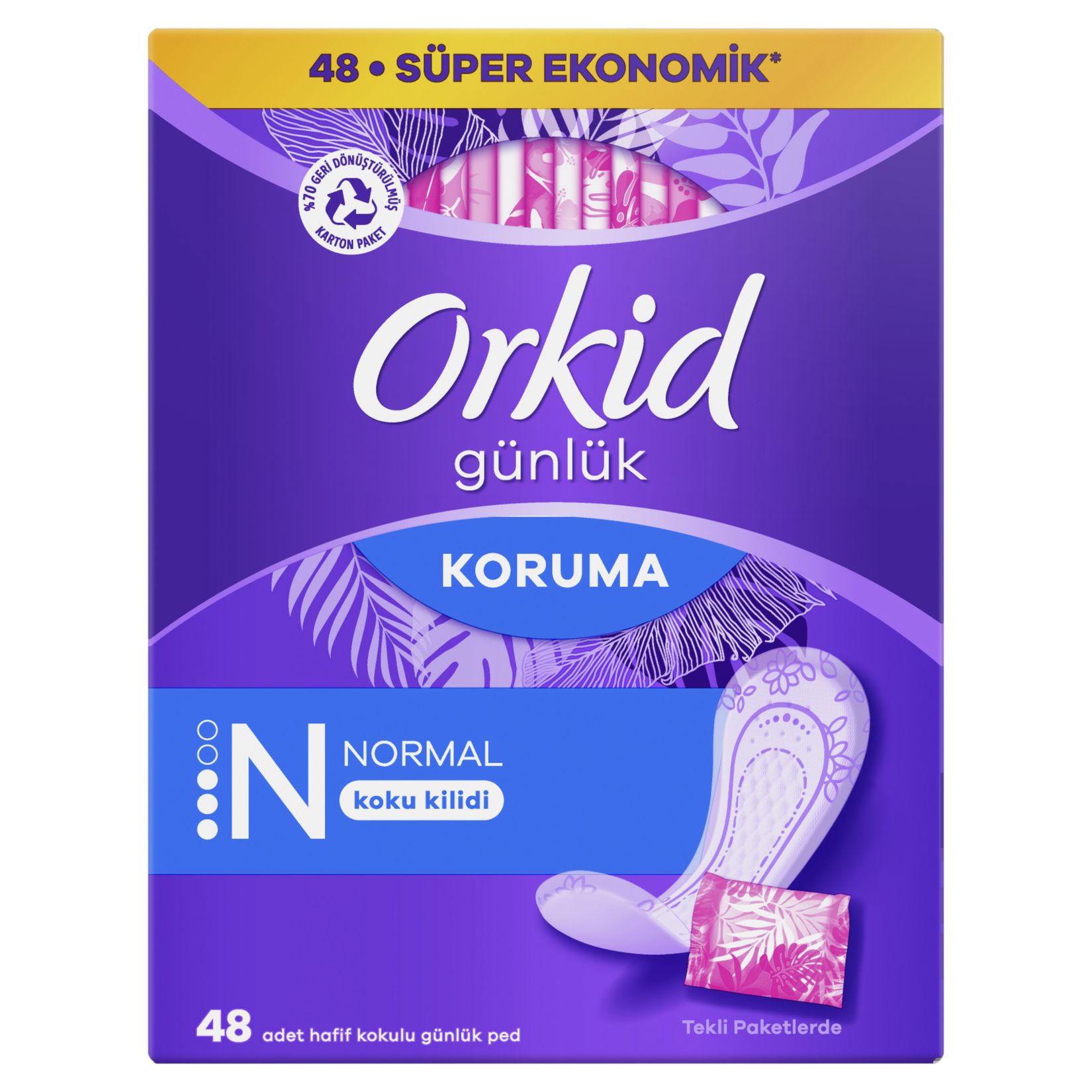 Orkid Günlük Koruma Çanta Paket Süper Ekonomik Normal 48'li - Görsel 1
