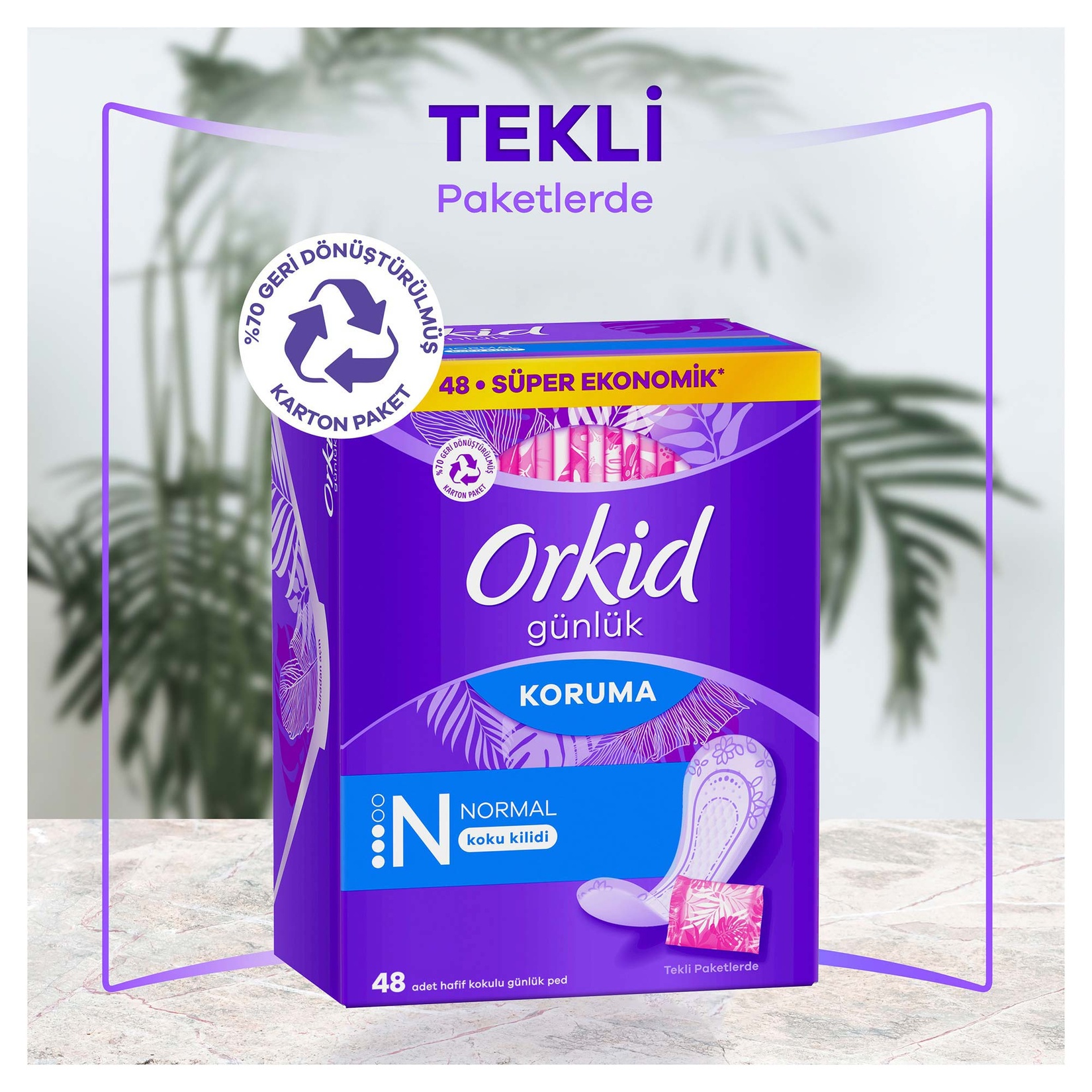 Orkid Günlük Koruma Çanta Paket Süper Ekonomik Normal 48'li - Görsel 8