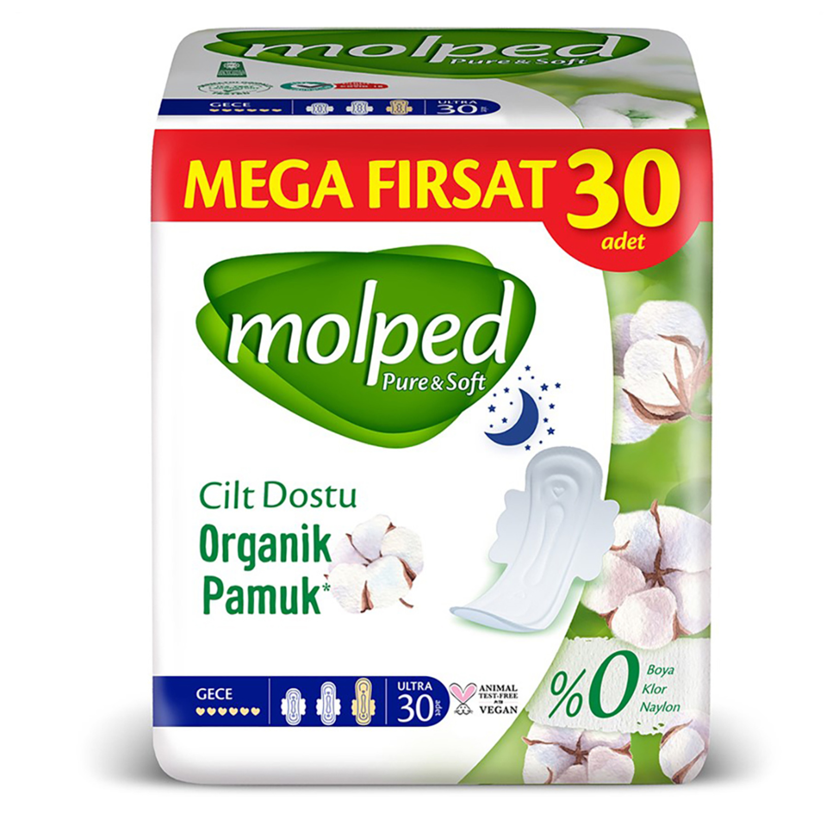 Molped P&s Gece Mega Hijyenik Ped 30'lu