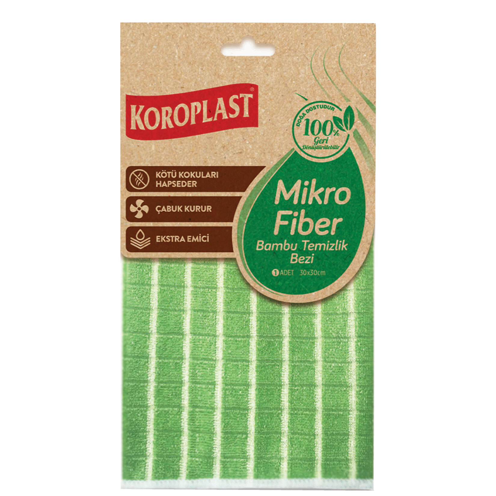Koroplast Mikrofiber Bambu Temizlik Bezi 30*30Cm - Görsel 1