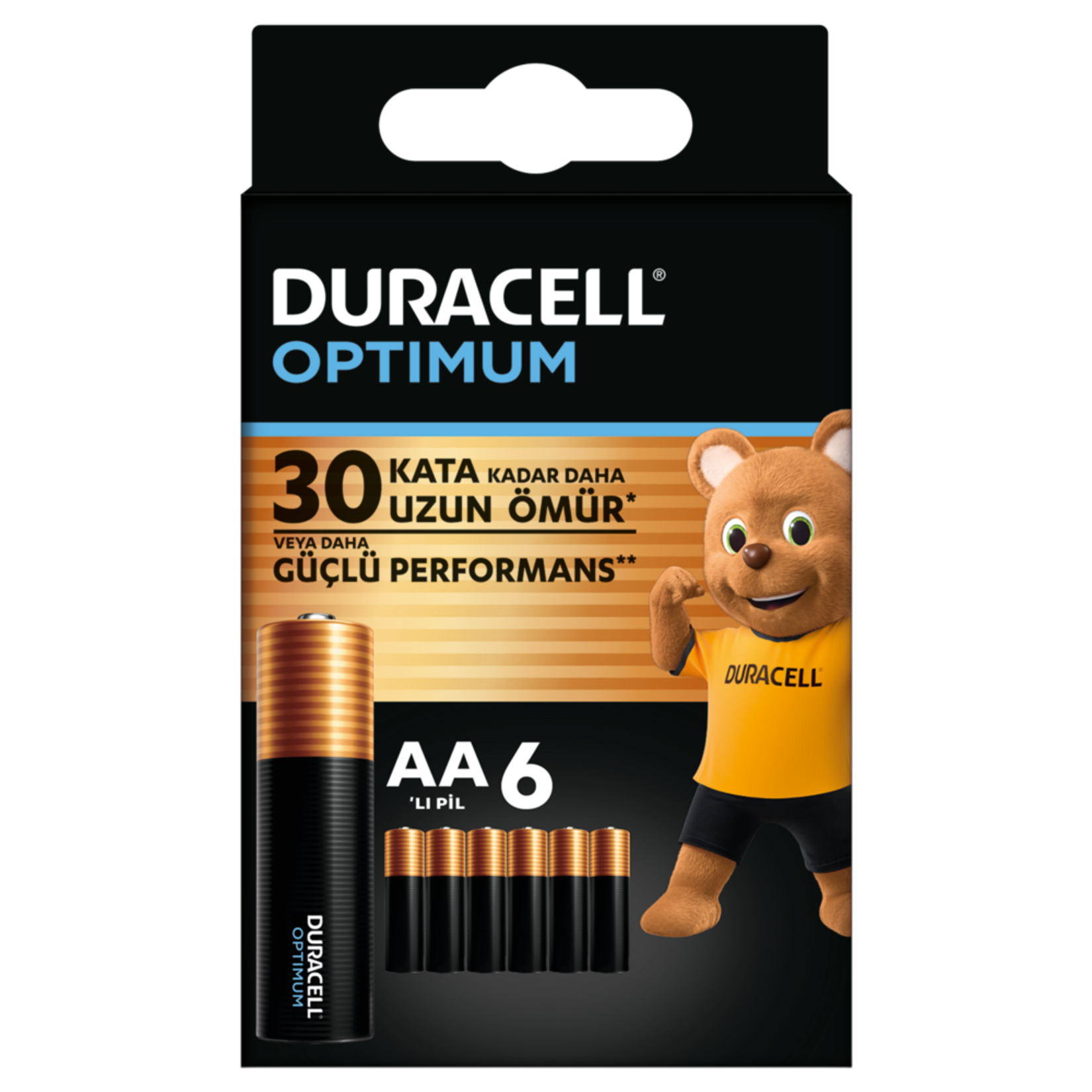 Duracell Optimum AA Alkalin Kalem Pil 1,5 V (LR6 / MN1500) 6’lı Paket - Görsel 1