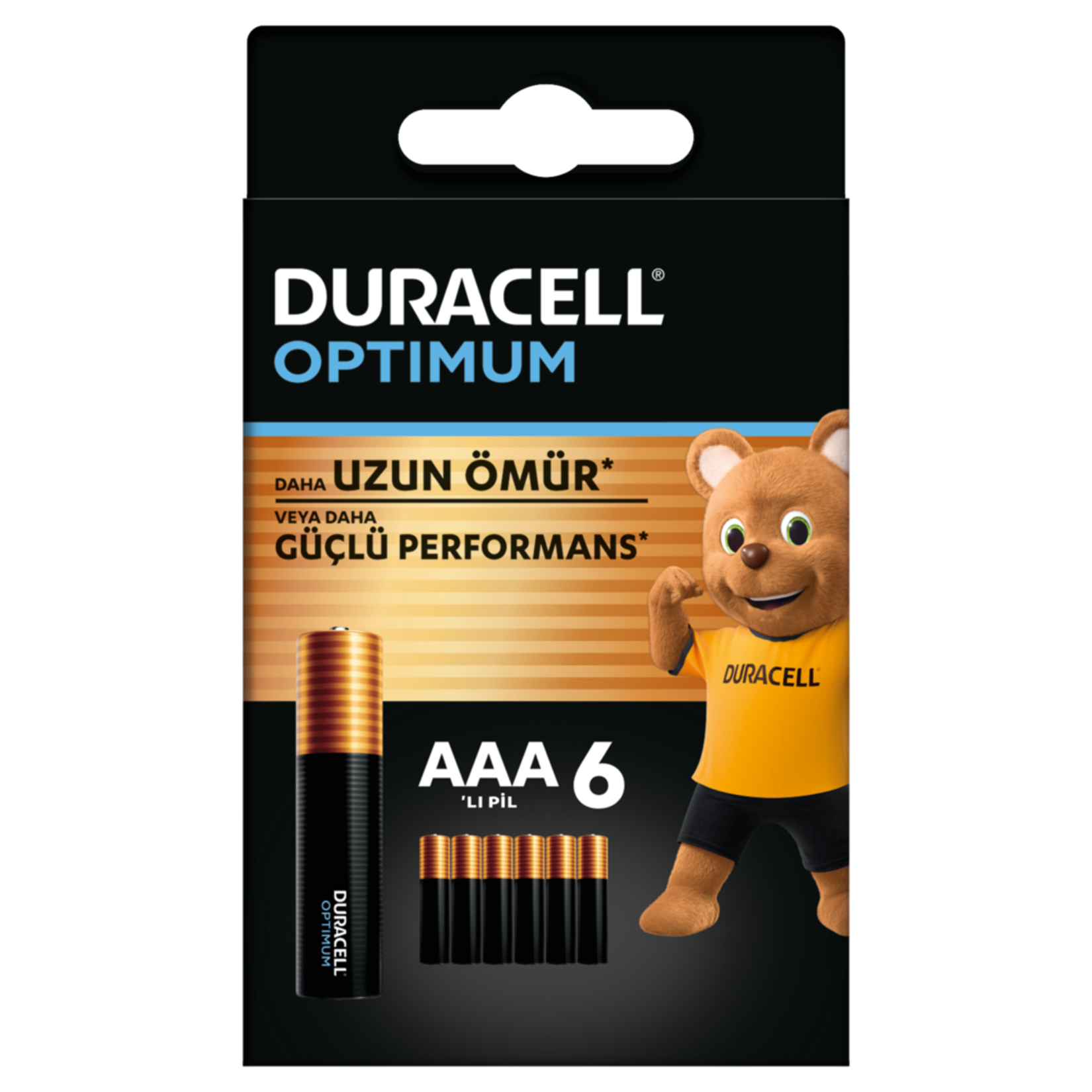 Duracell Optimum AAA  Alkalin İnce Kalem Pil 1,5 V (LR03 / MN2400) 6’lı Paket - Görsel 1