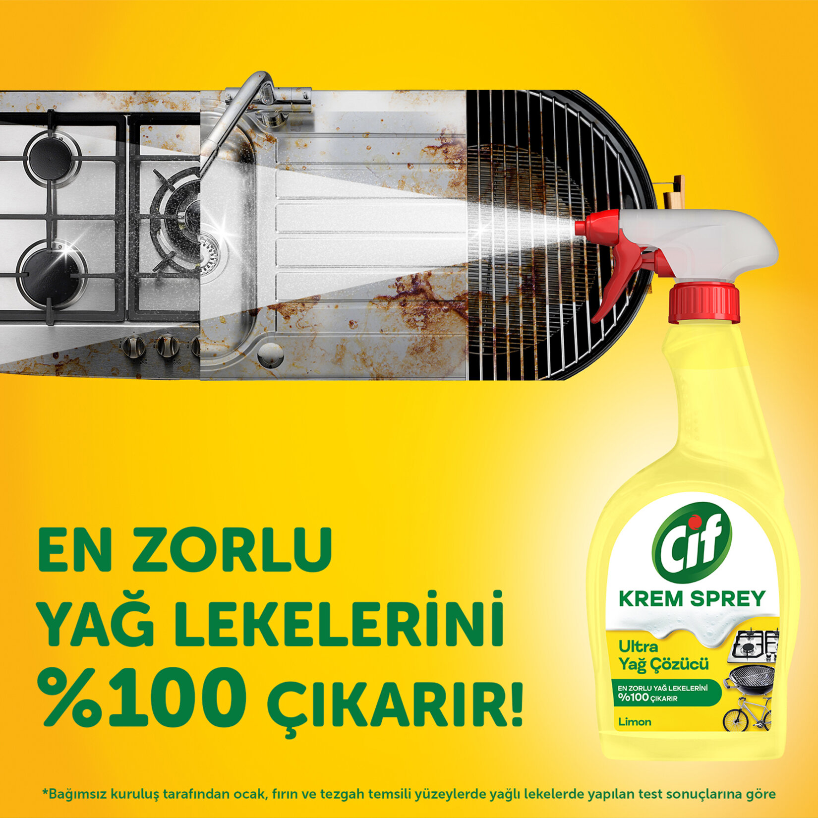 Cif Krem Sprey Limon Ultra Yağ Çözücü Yüzey Temizleyici 750 Ml - Görsel 4