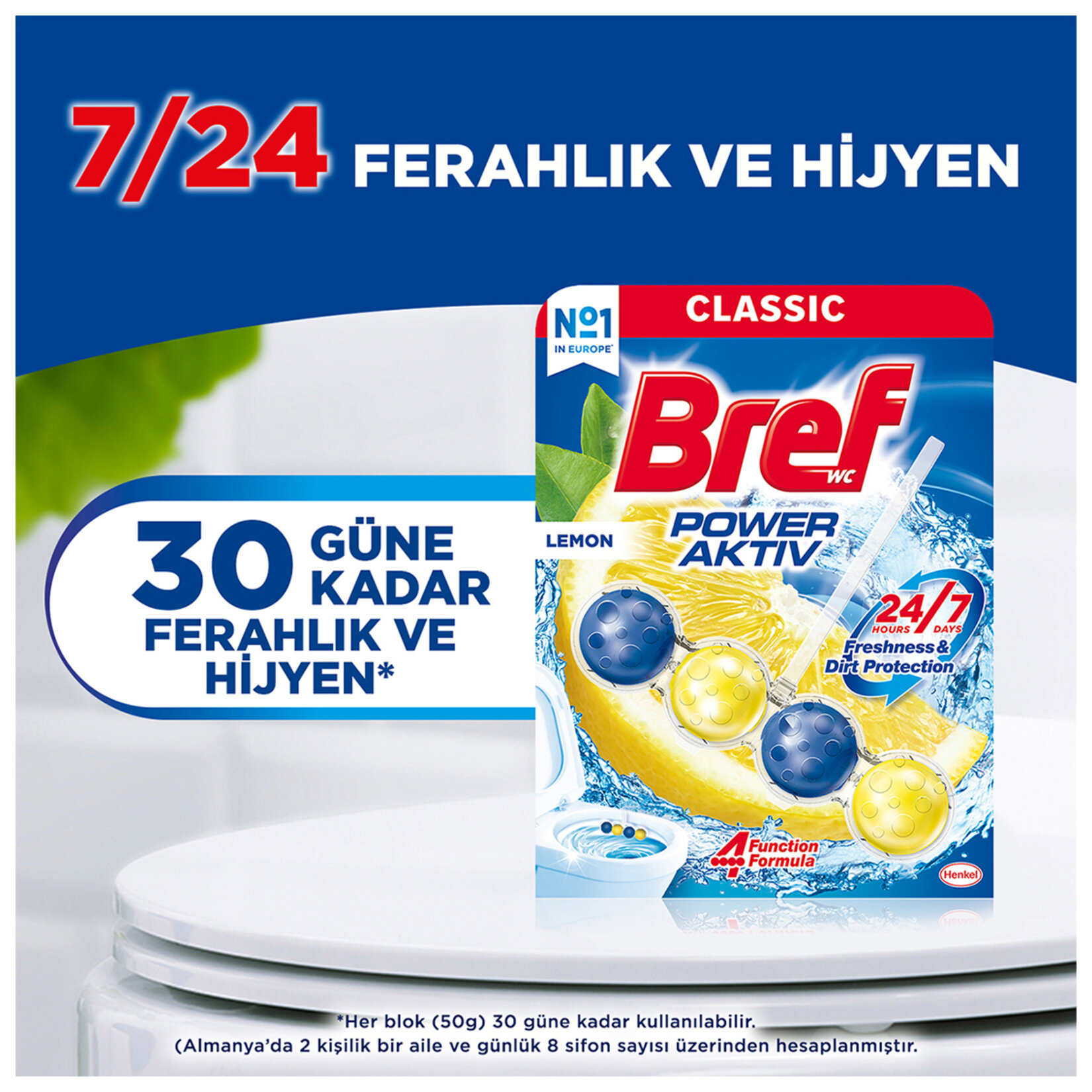 Bref Power Aktiv Wc Blok Limon 2 X 50 G - Görsel 3