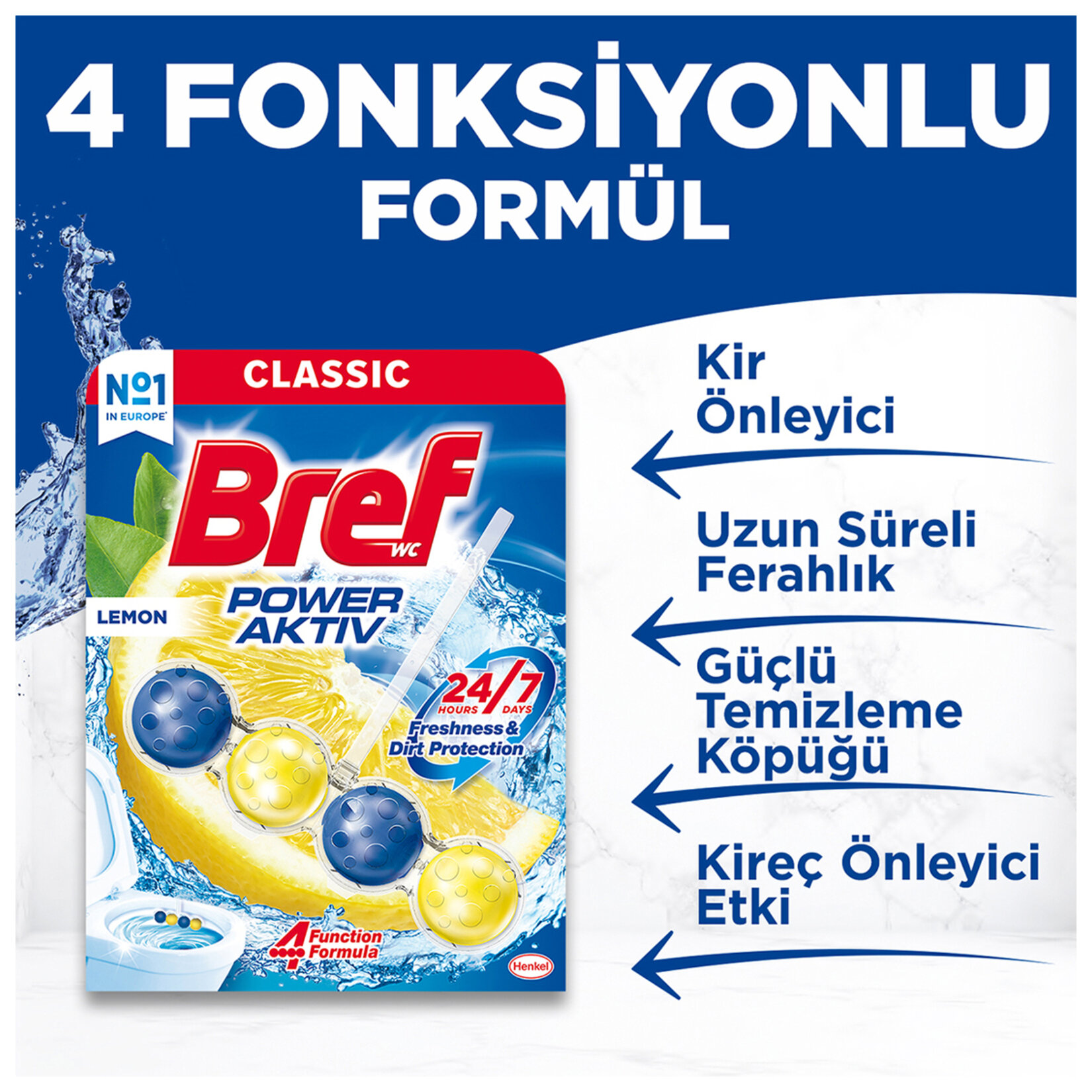 Bref Power Aktiv Wc Blok Limon 2 X 50 G - Görsel 2
