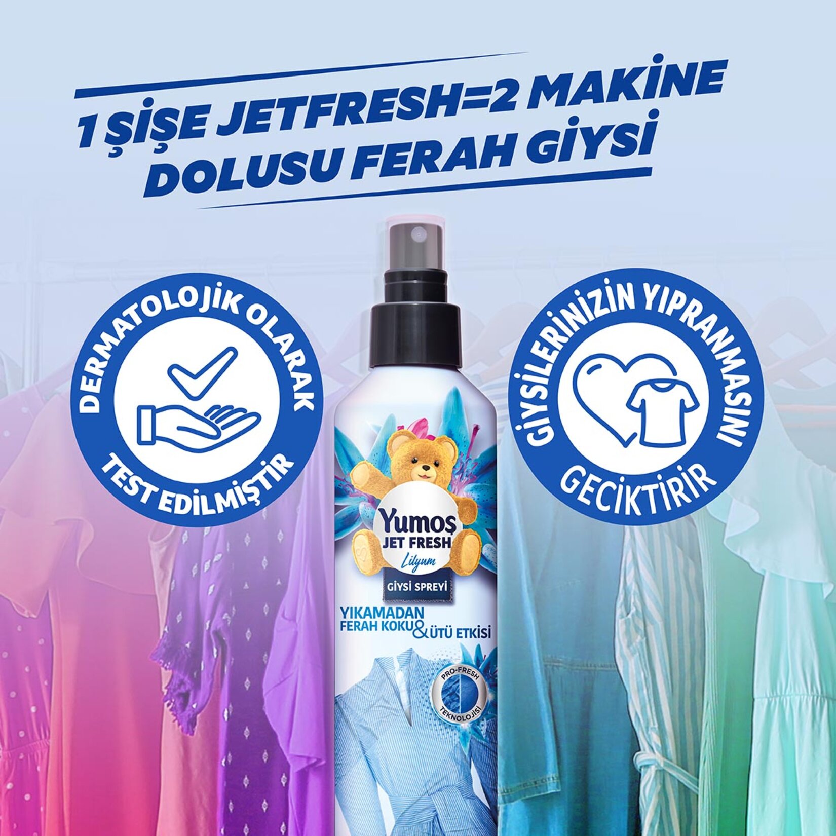 Yumoş Jet Fresh Lilyum Giysi Spreyi 200 Ml - Görsel 4