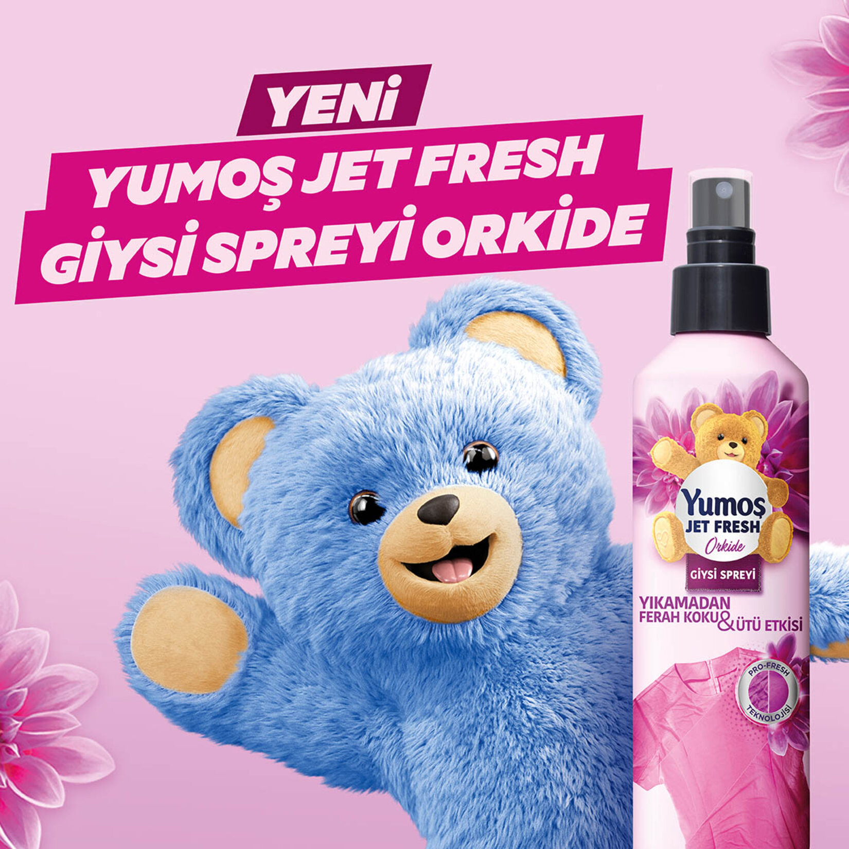 Yumoş Jet Fresh Giysi Spreyi Ütü Etkisi Orkide 200 Ml - Görsel 5