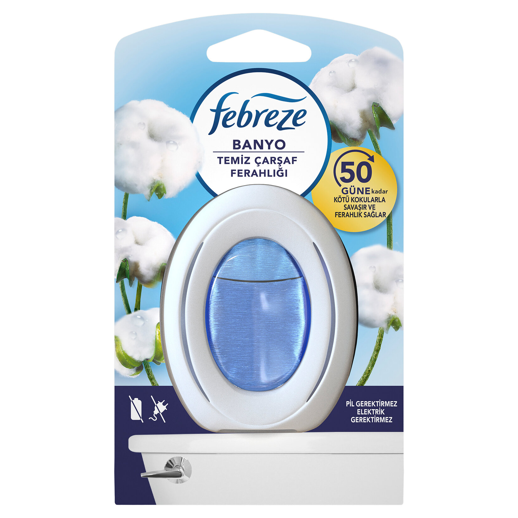 Febreze Hava Ferahlatıcı Banyo Oda Kokusu Temiz Çarşaf Ferahlığı 7.5 Ml - Görsel 1