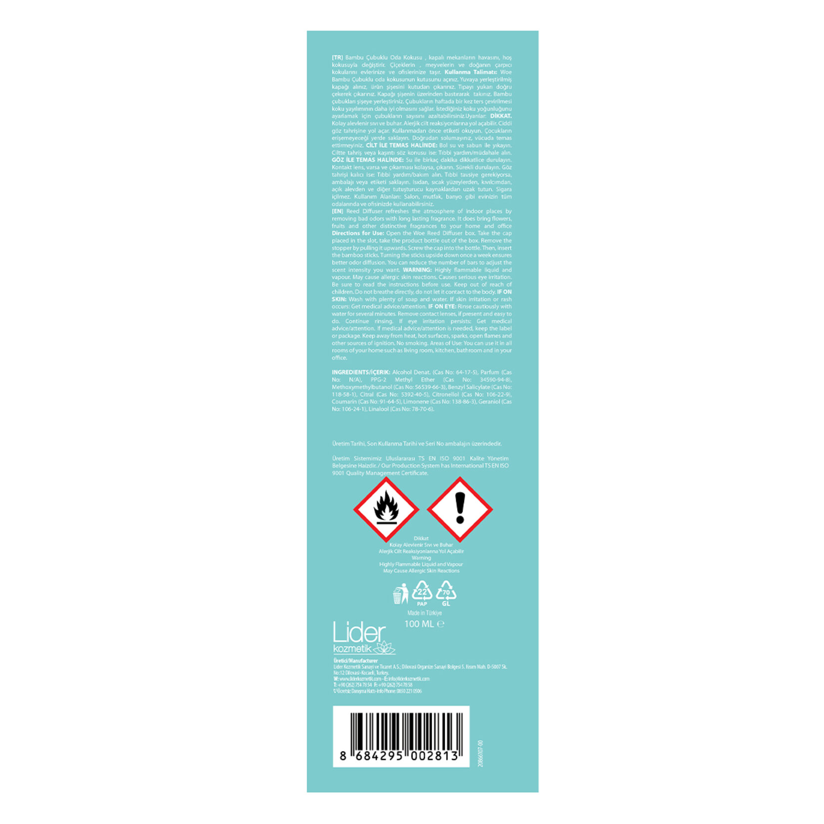 Woe Çubuklu Oda Kokusu Bergamot 100 Ml - Görsel 2