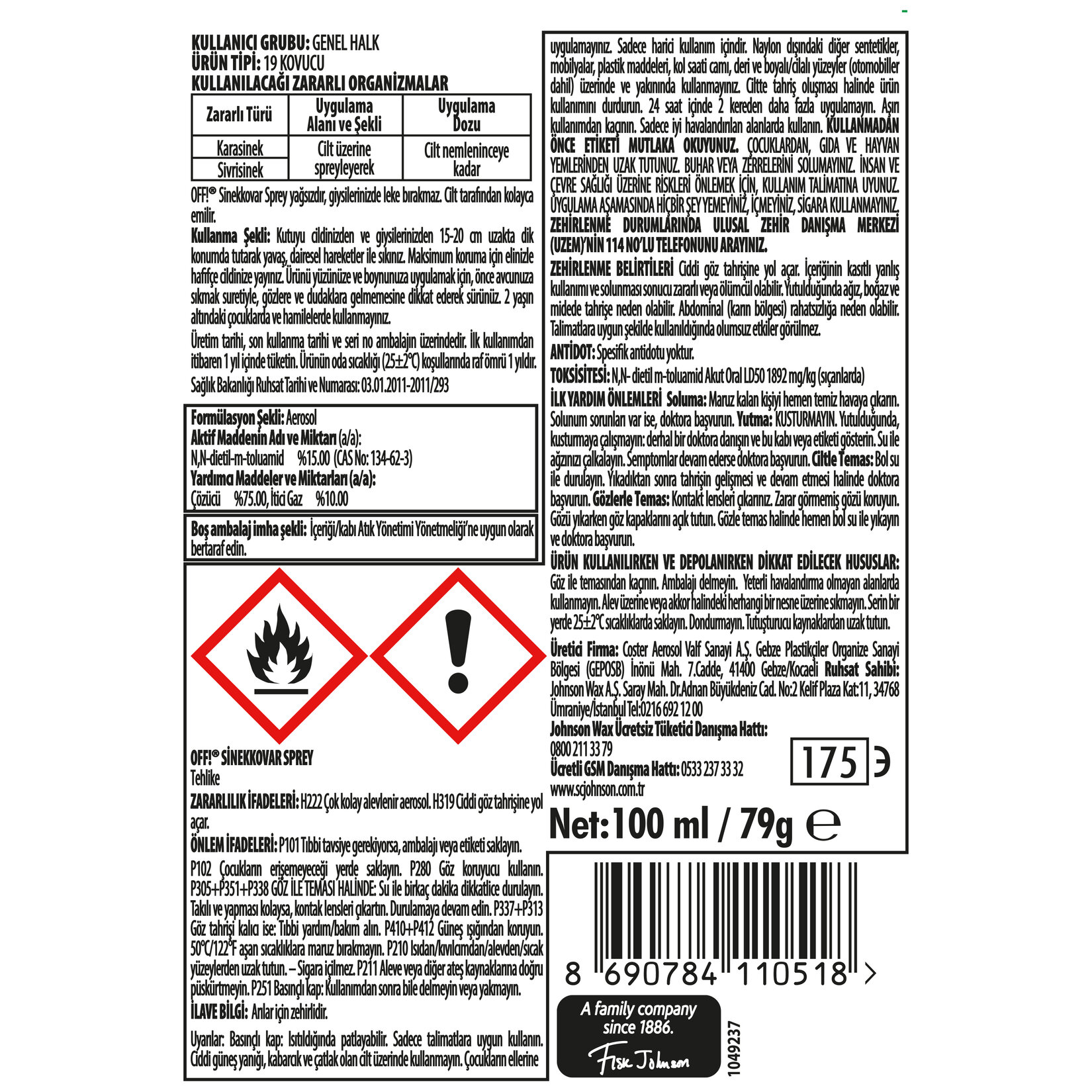 OFF! Sinekkovar Aerosol 100 Ml - Görsel 2