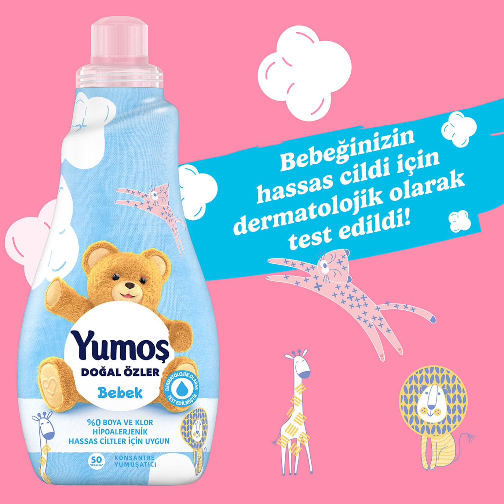 Yumoş Ekstra Sensetive 50 Yıkama 1200 Ml - Görsel 3