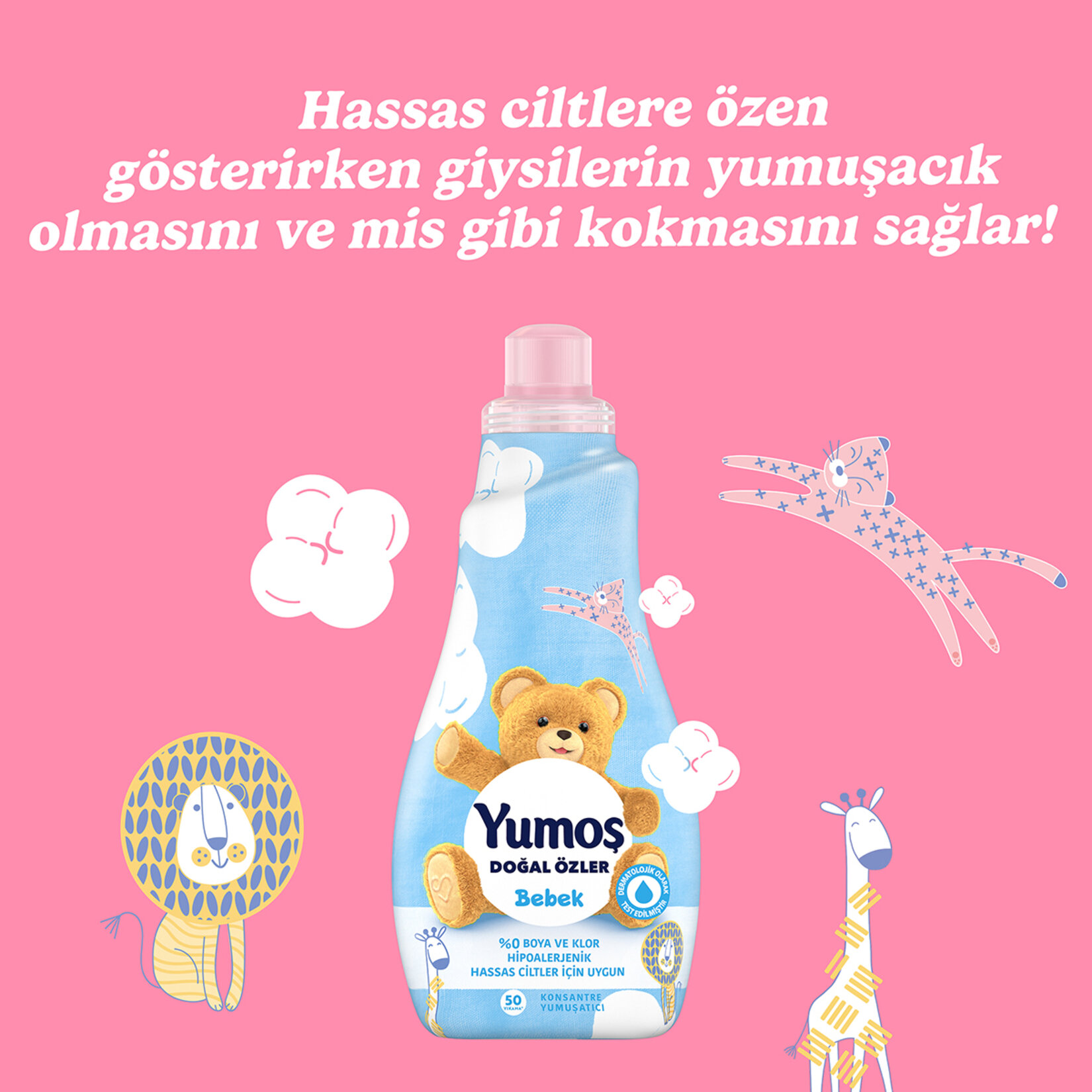 Yumoş Ekstra Sensetive 50 Yıkama 1200 Ml - Görsel 5
