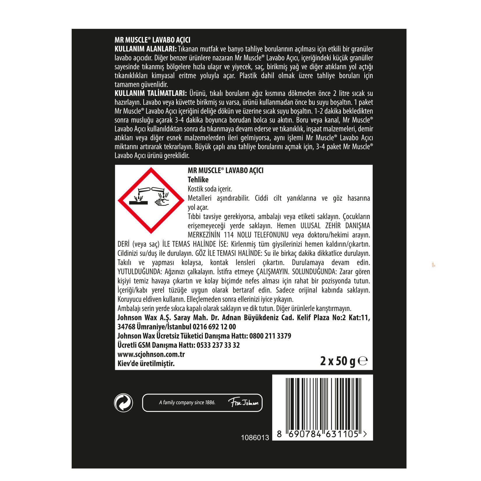 Mr. Muscle Granül Lavabo Açıcı 2'li Paket 2x50g - Görsel 2