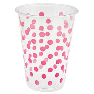 Roll-Up Partydreams Plastik Bardak Pembe Puantiyeli 25'li