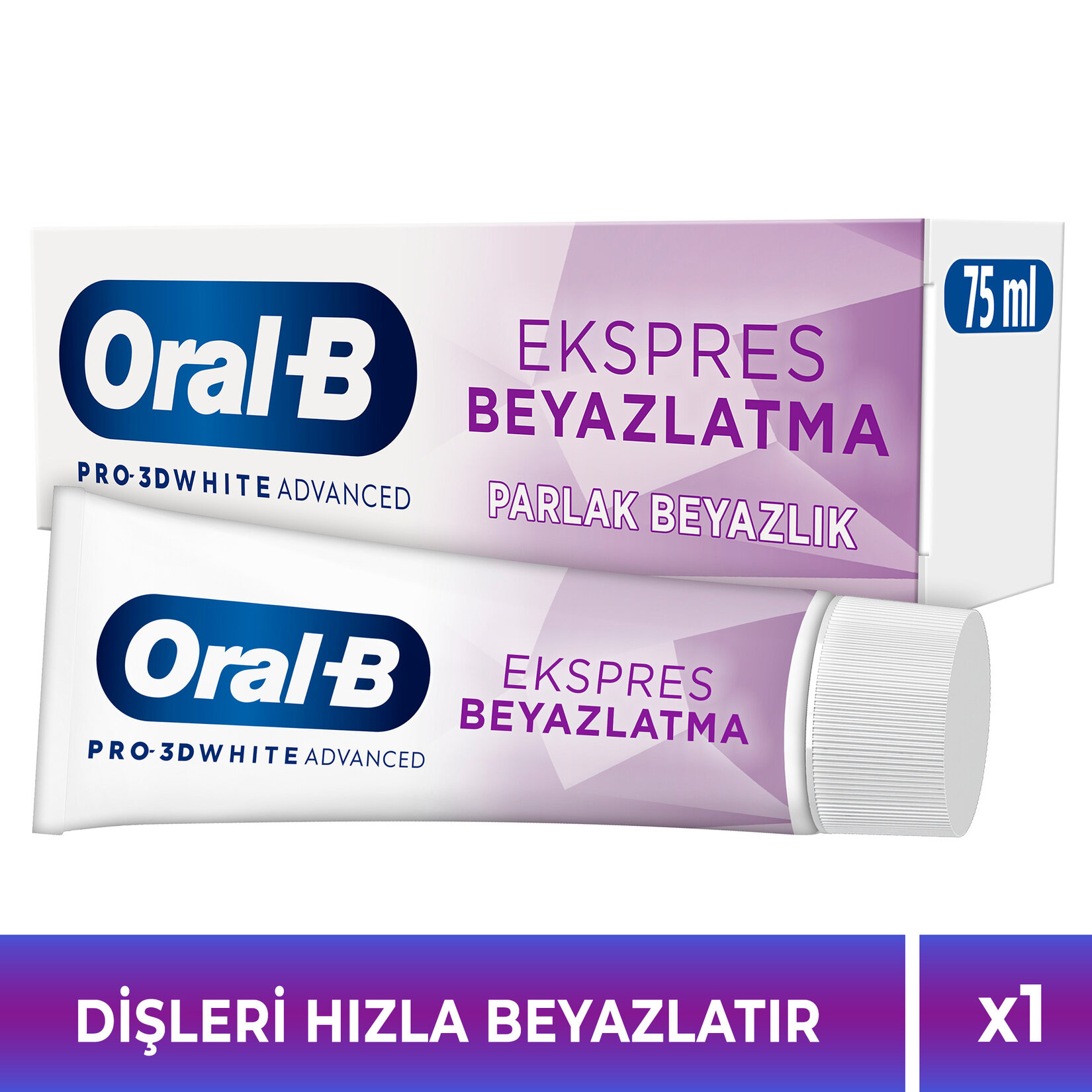 Oral-B 3D White Advenced Ekspres Beyazlatıcı Parlak Diş Macunu 75 Ml - Görsel 2