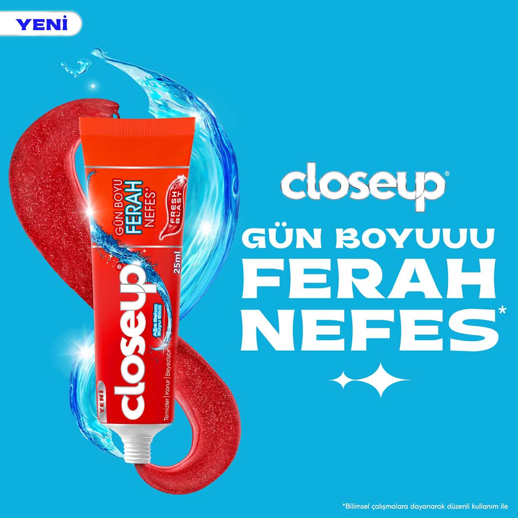 Closeup Diş Macunu Fresh Blast Ağız Bakım Suyu Etkili 25 Ml - Görsel 3