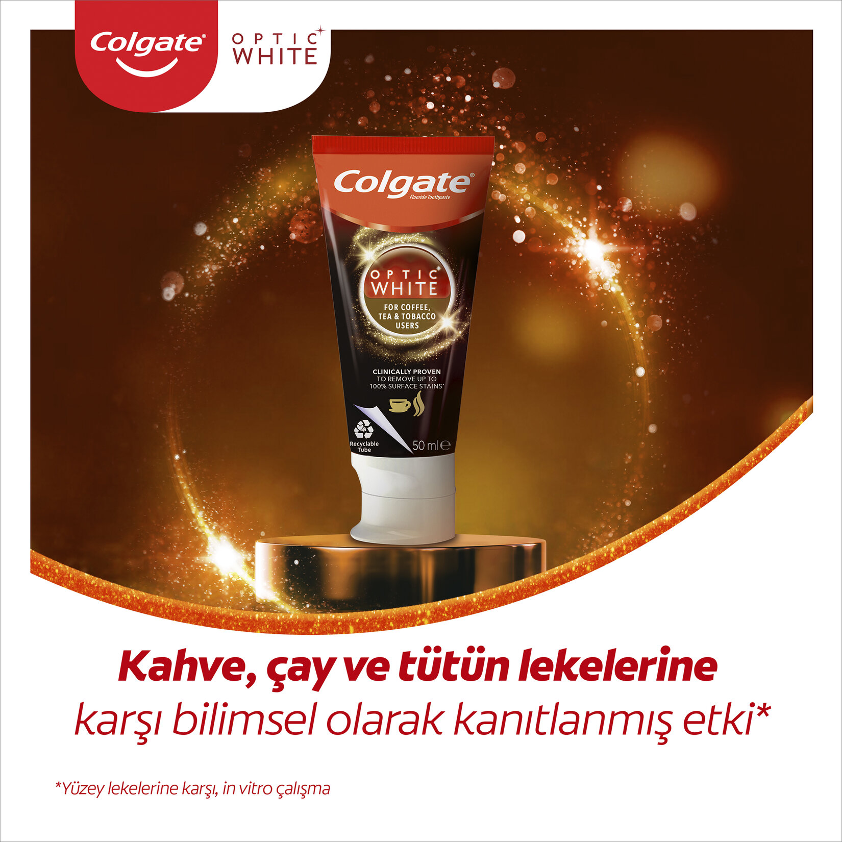 Colgate Optic White Kahve Çay Diş Macunu 2x50Ml - Görsel 3