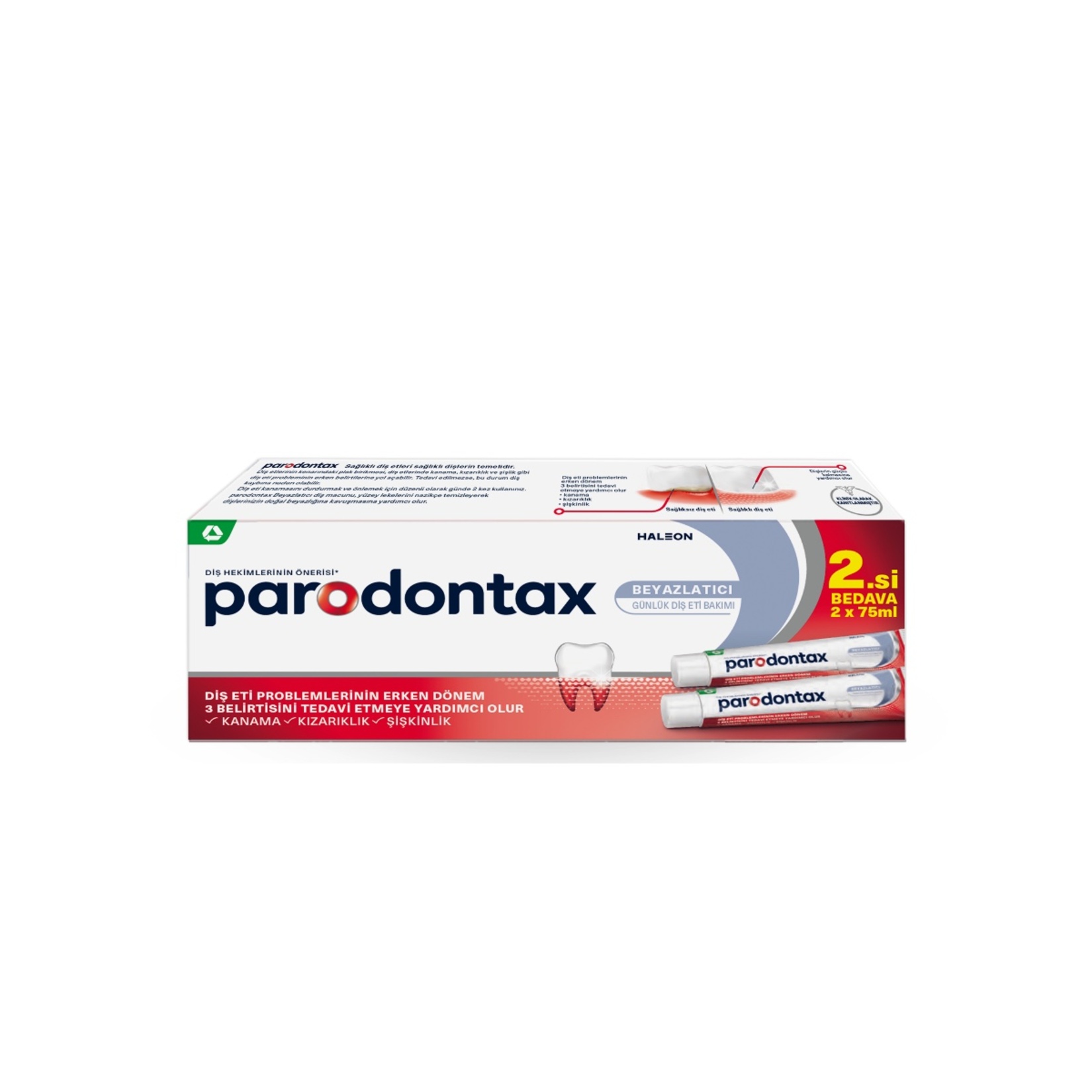 Parodontax Beyazlatıcı Diş Macunu 2 x 75 Ml