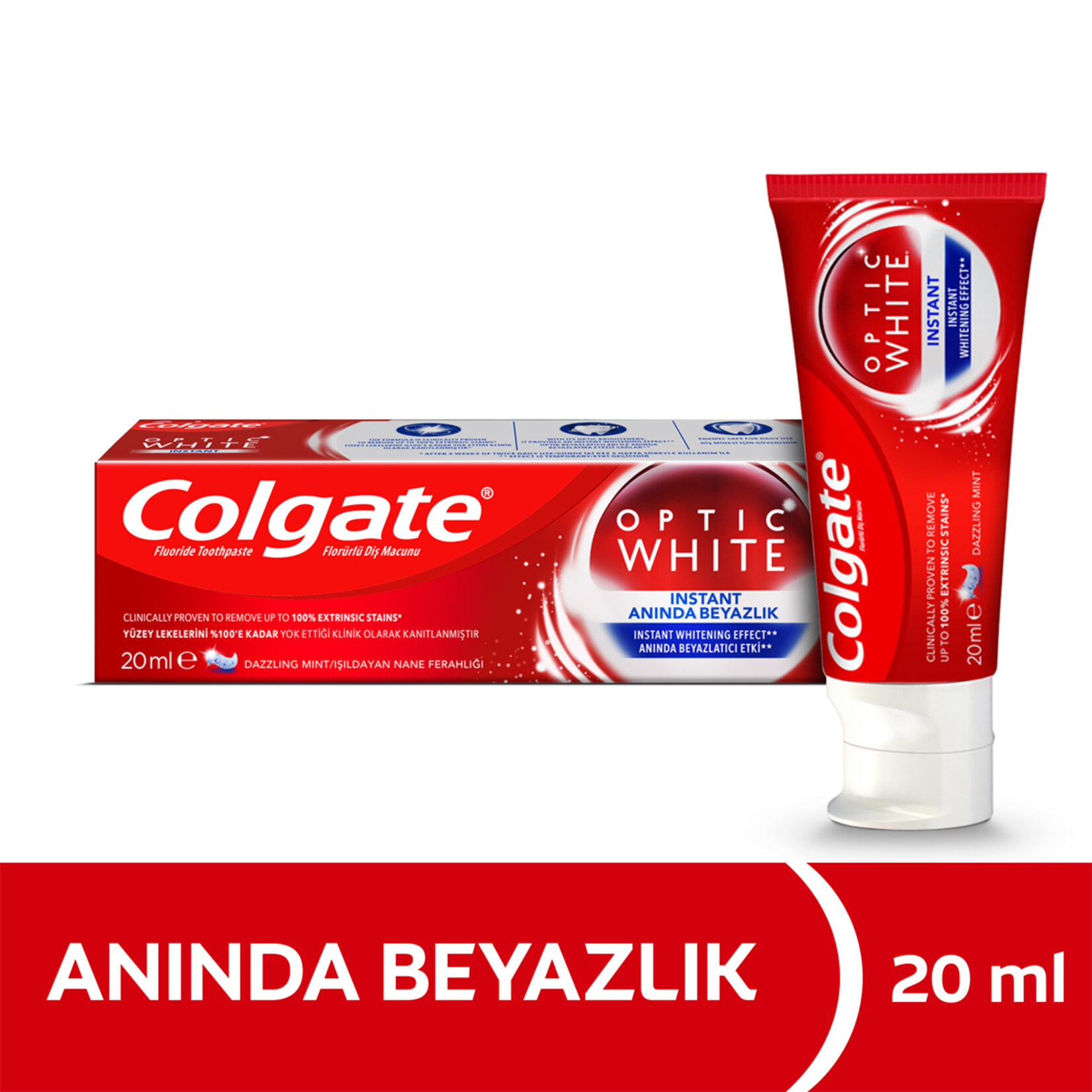 Colgate Optic White Anında Beyazlık Diş Macunu 20 Ml - Görsel 2