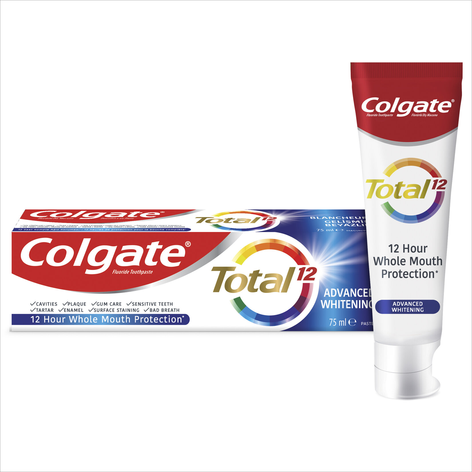 Colgate Total Gelişmiş Beyazlık Beyazlatıcı Diş Macunu 75 Ml - Görsel 1