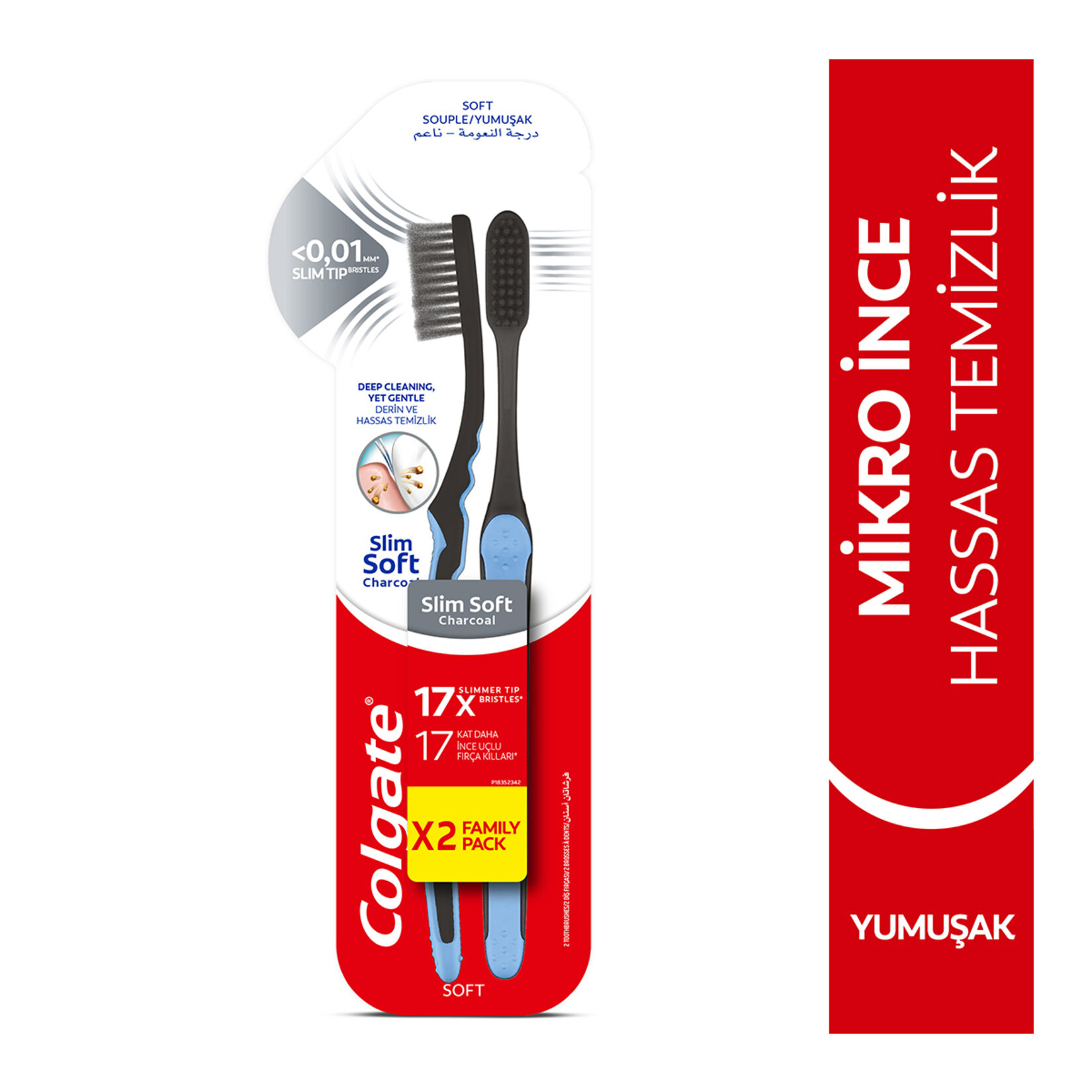 Colgate Mikro İnce Charcoal Yumuşak Diş Fırçası 1+1 - Görsel 2