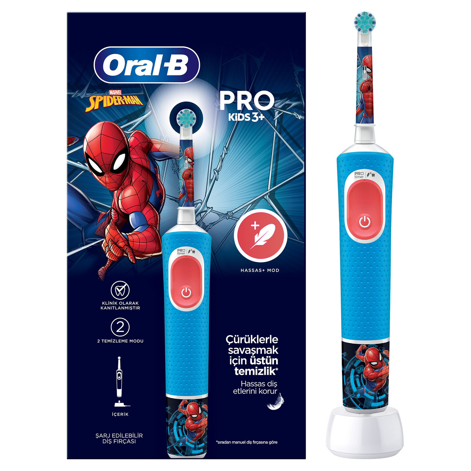 Oral-B Şarjlı Diş Fırçası Vitality Pro Çocuk Spiderman - Görsel 1