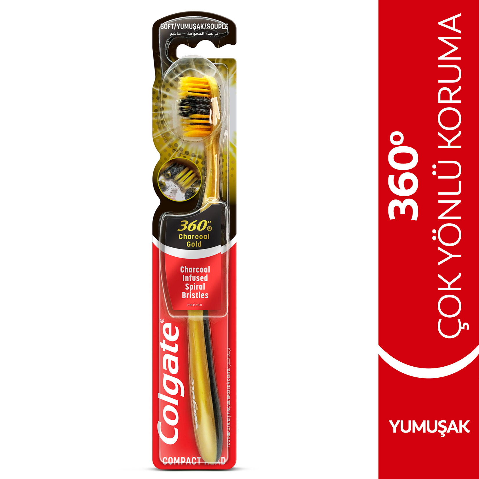 Colgate 360 Charcoal Gold Yumuşak Diş Fırçası - Görsel 2