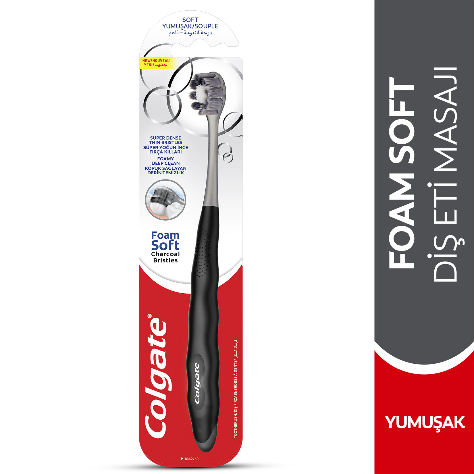 Colgate Foam Soft Siyah Diş Eti Masajı Yumuşak Diş Fırçası