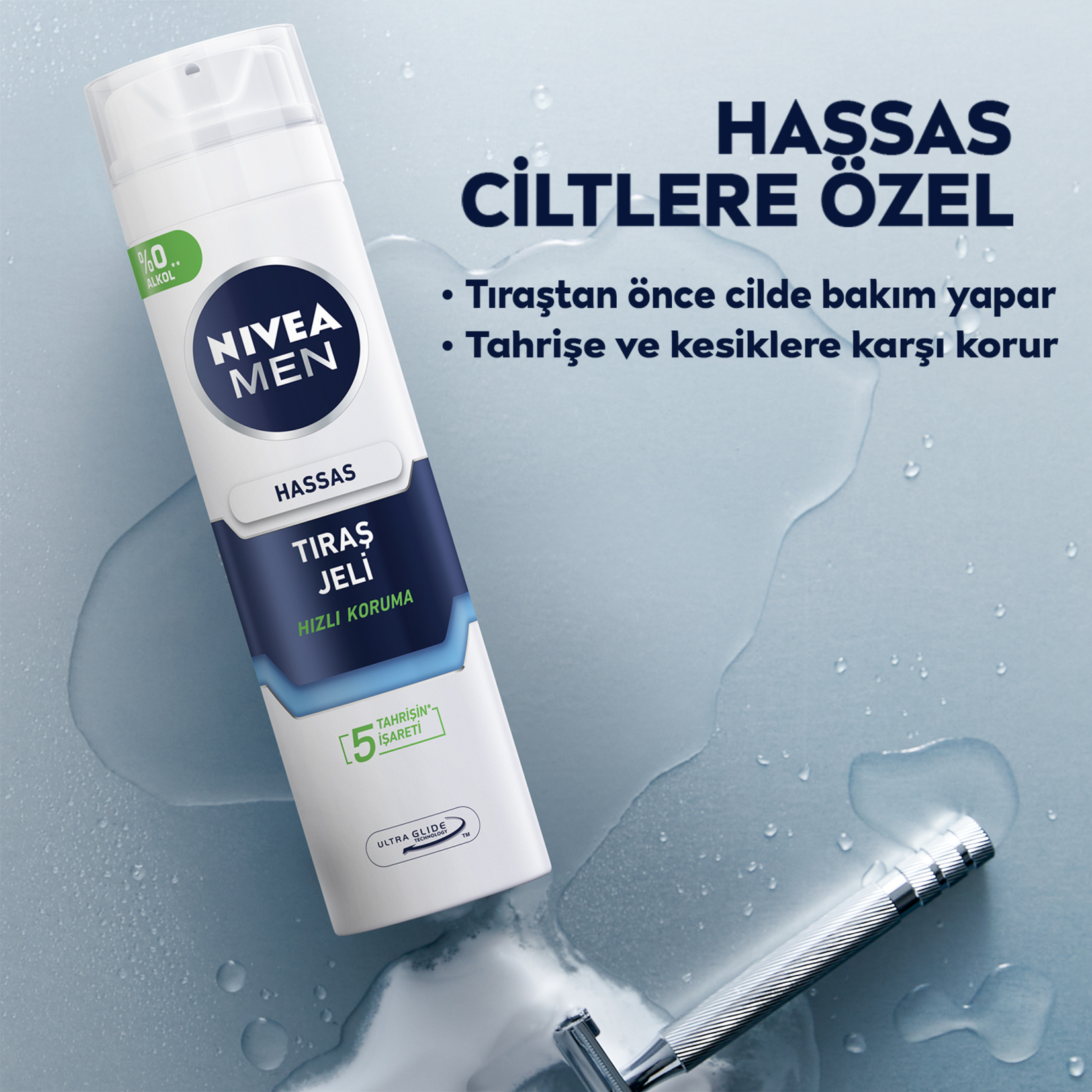 NIVEA MEN Erkek Hassas Ciltlere Özel Tıraş Jeli 200 Ml - Görsel 3