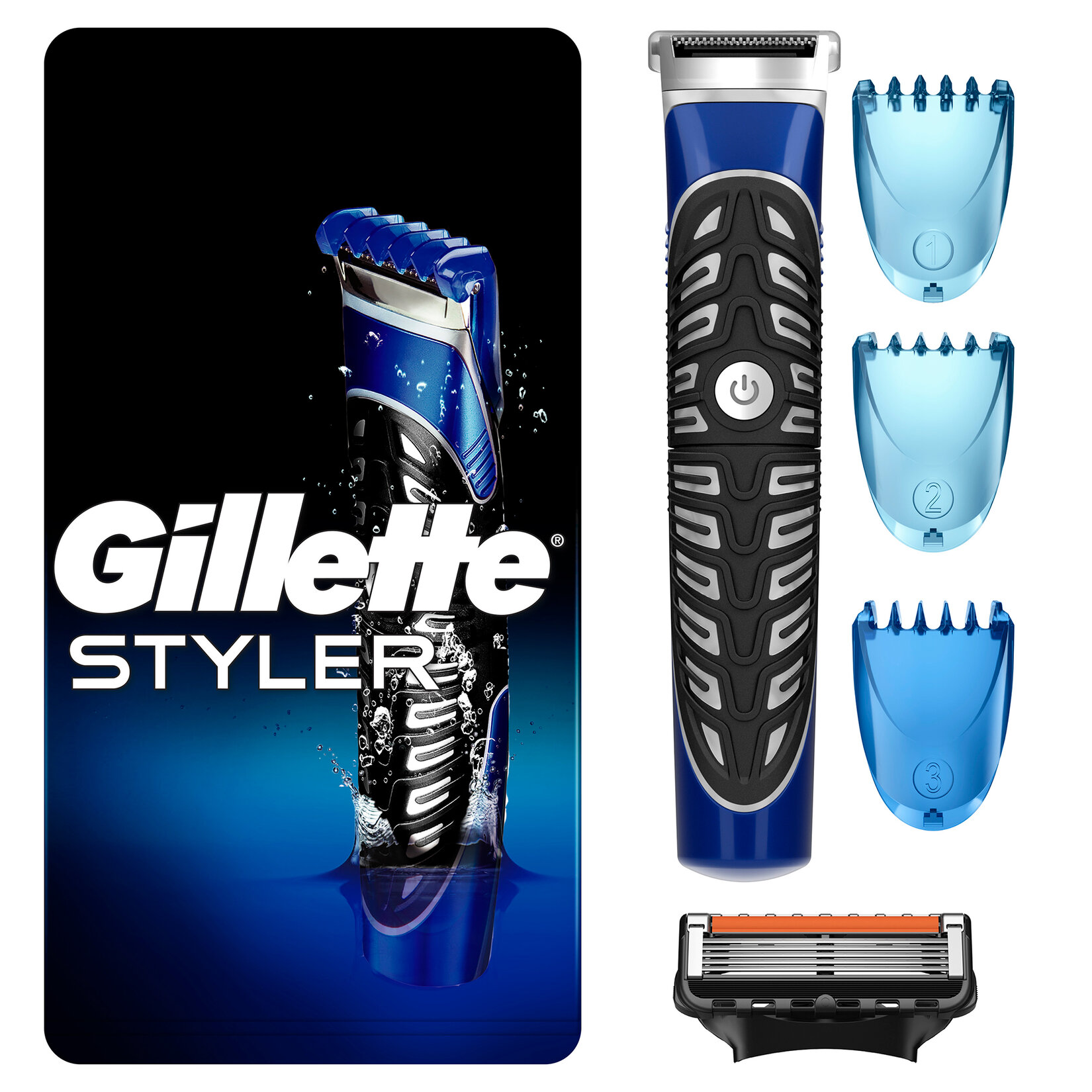 Gillette Styler 4'ü 1 Arada Hassas Vücut Tüyü ve Sakal Düzeltici, Tıraş Makinesi ve Kenar Düzeltici  - Görsel 1