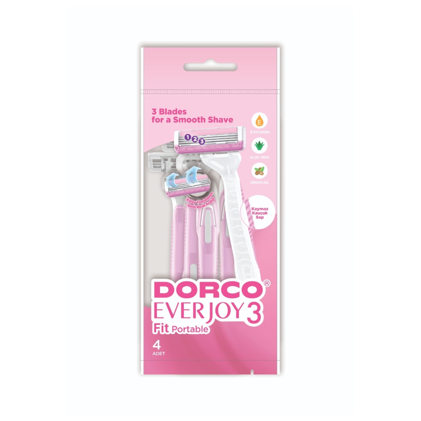 Dorco Everjoy3 Fit 3 Bıçaklı Kullan At Tıraş Bıçağı 4'lü ürün görseli