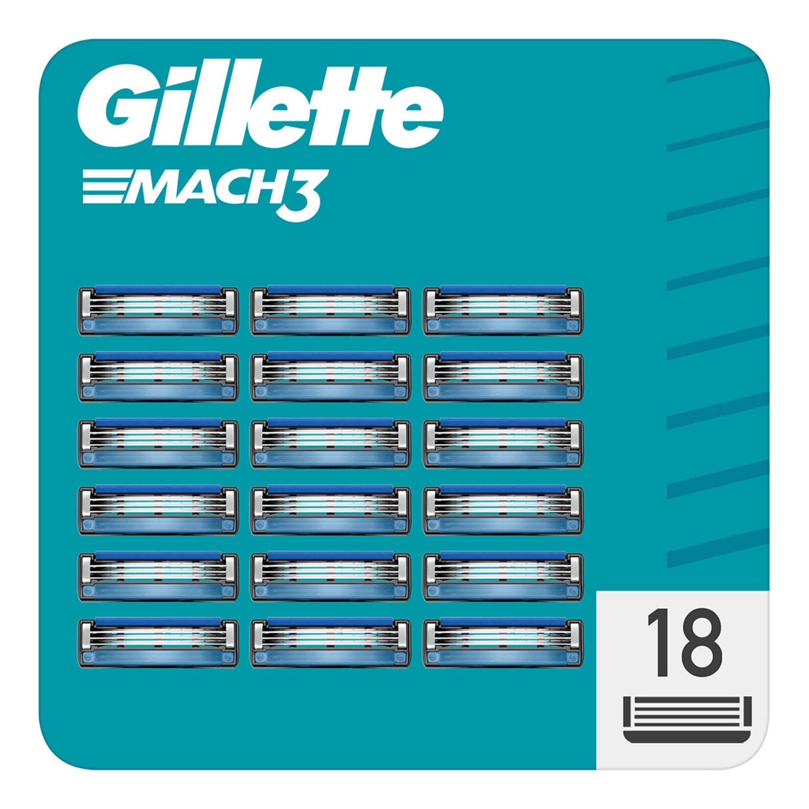 Gillette Mach3 Yedek Tıraş Bıçağı 18 Adet Karton Paket - Görsel 1