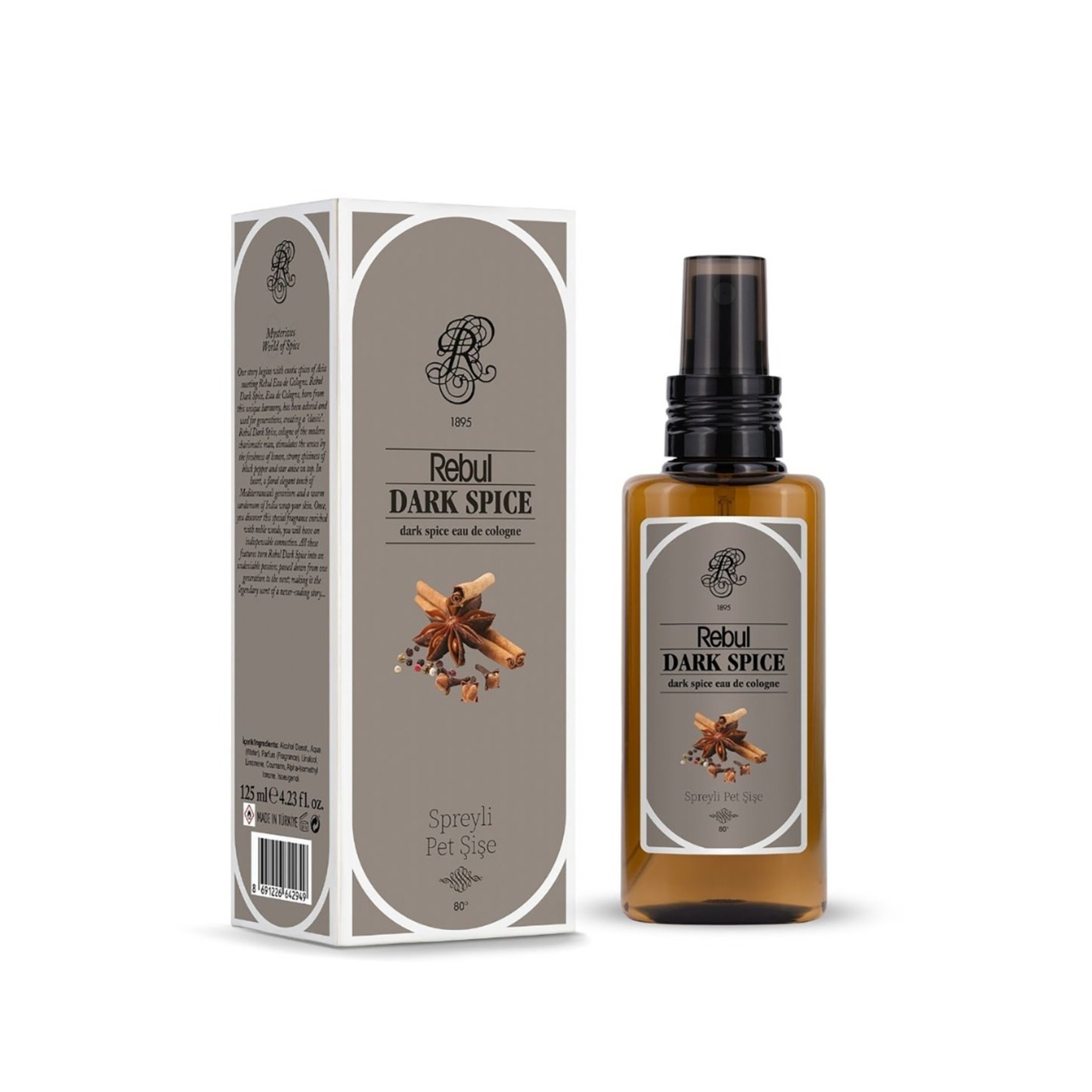 Rebul Dark Spice EDC Spreyli Pet Şişe 125 Ml