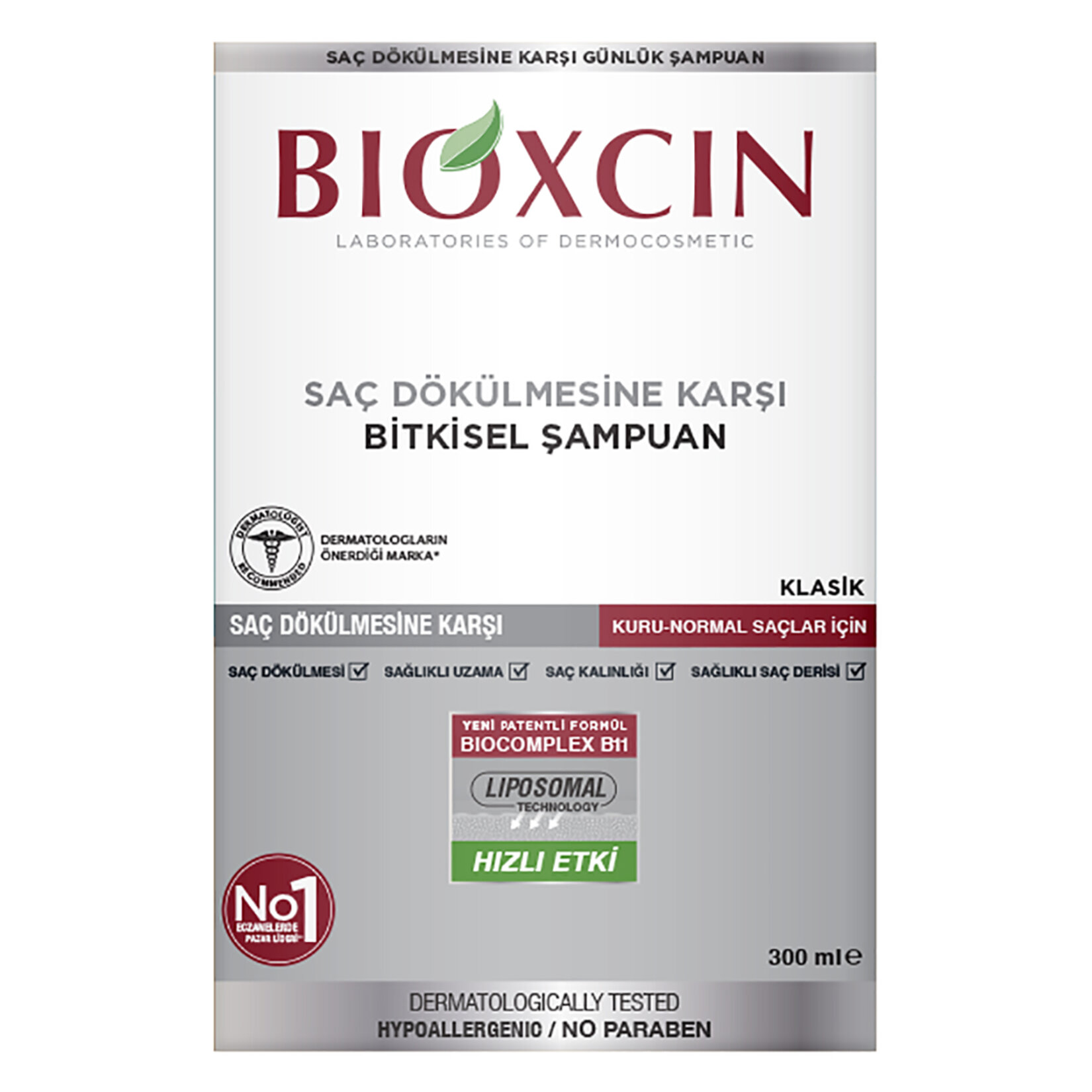 Bioxcin Şampuan (Kuru & Normal Saçlar) 300 Ml - Görsel 1