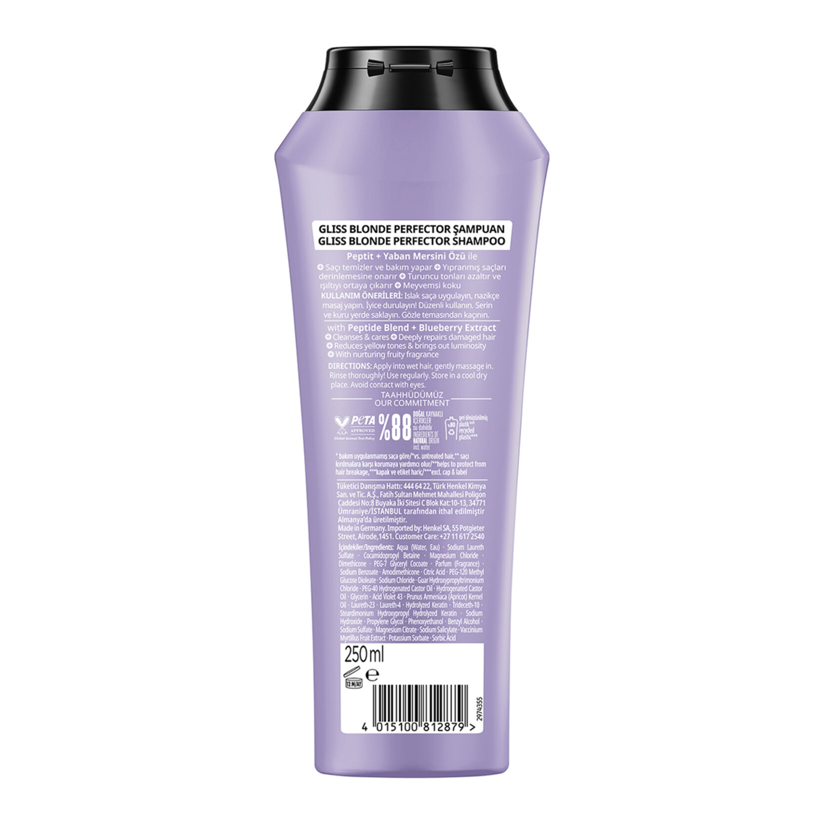 Gliss Blonde Perfector Onarıcı Mor Şampuan 250 Ml - Görsel 2